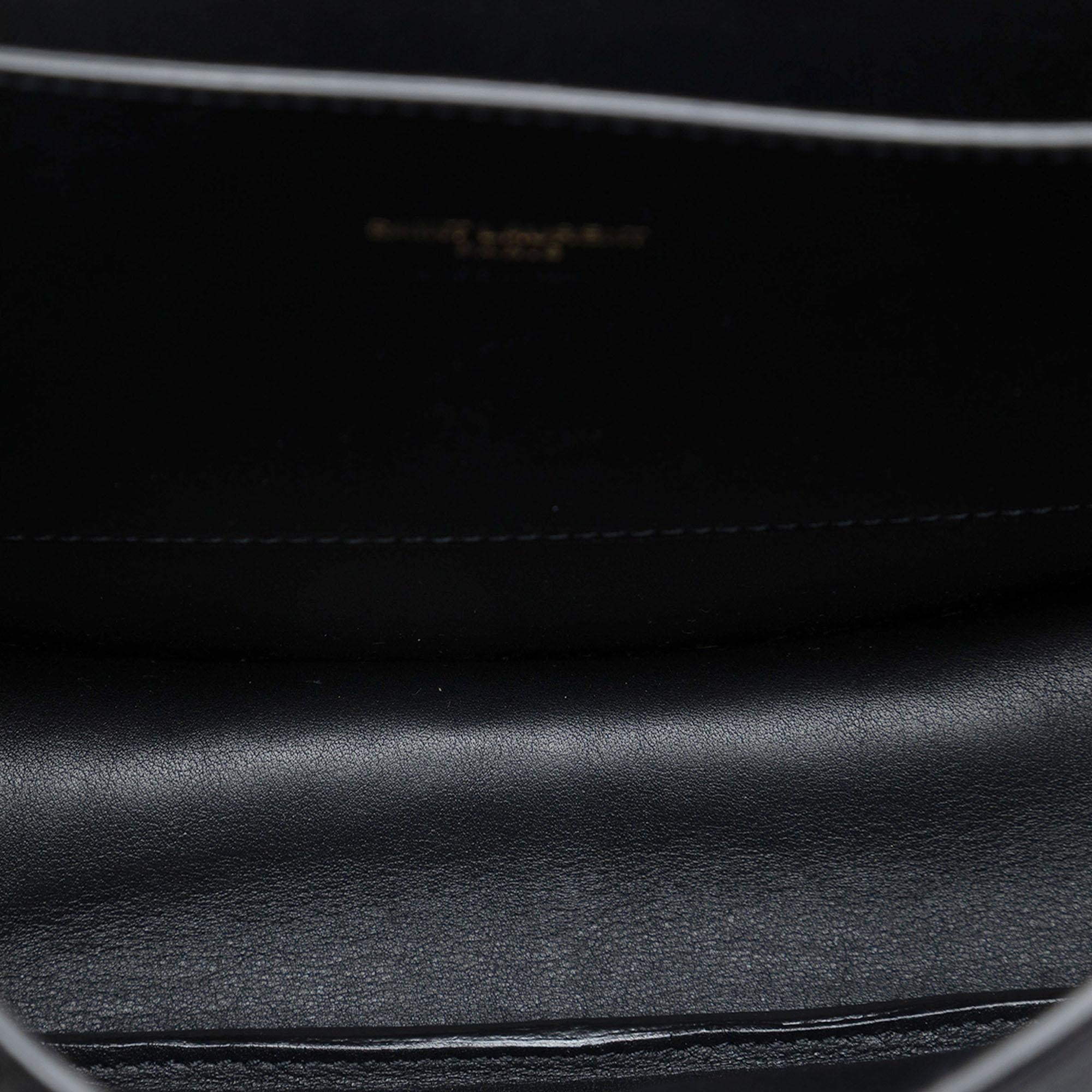 Saint Laurent Medium Croc Embossed Nubuck Monogram Kaia Crossbody