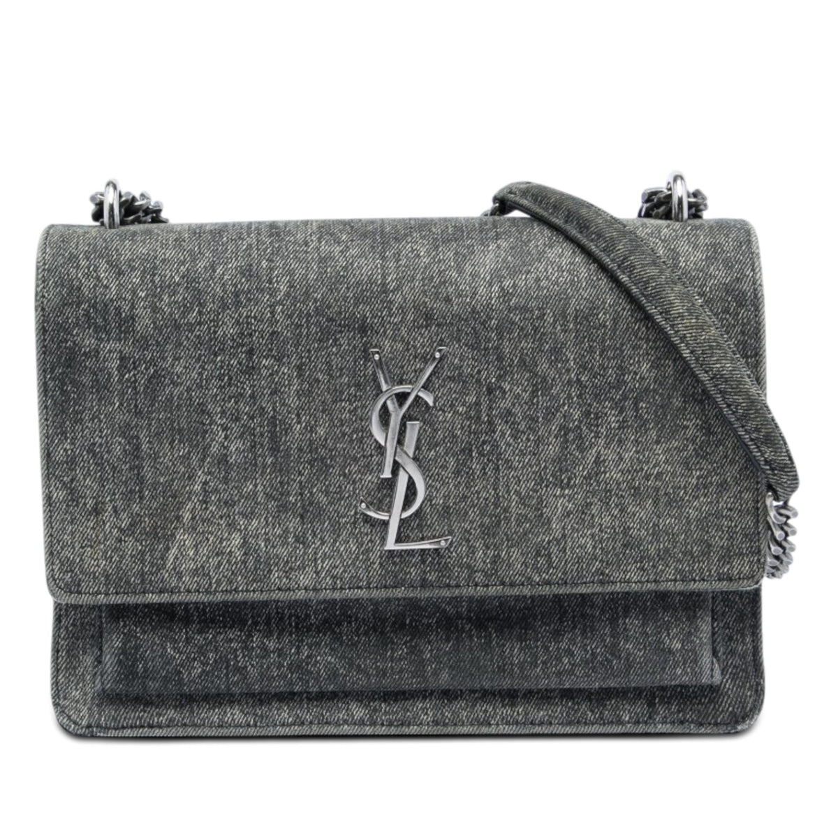 Saint Laurent Medium Denim Monogram Sunset Crossbody
