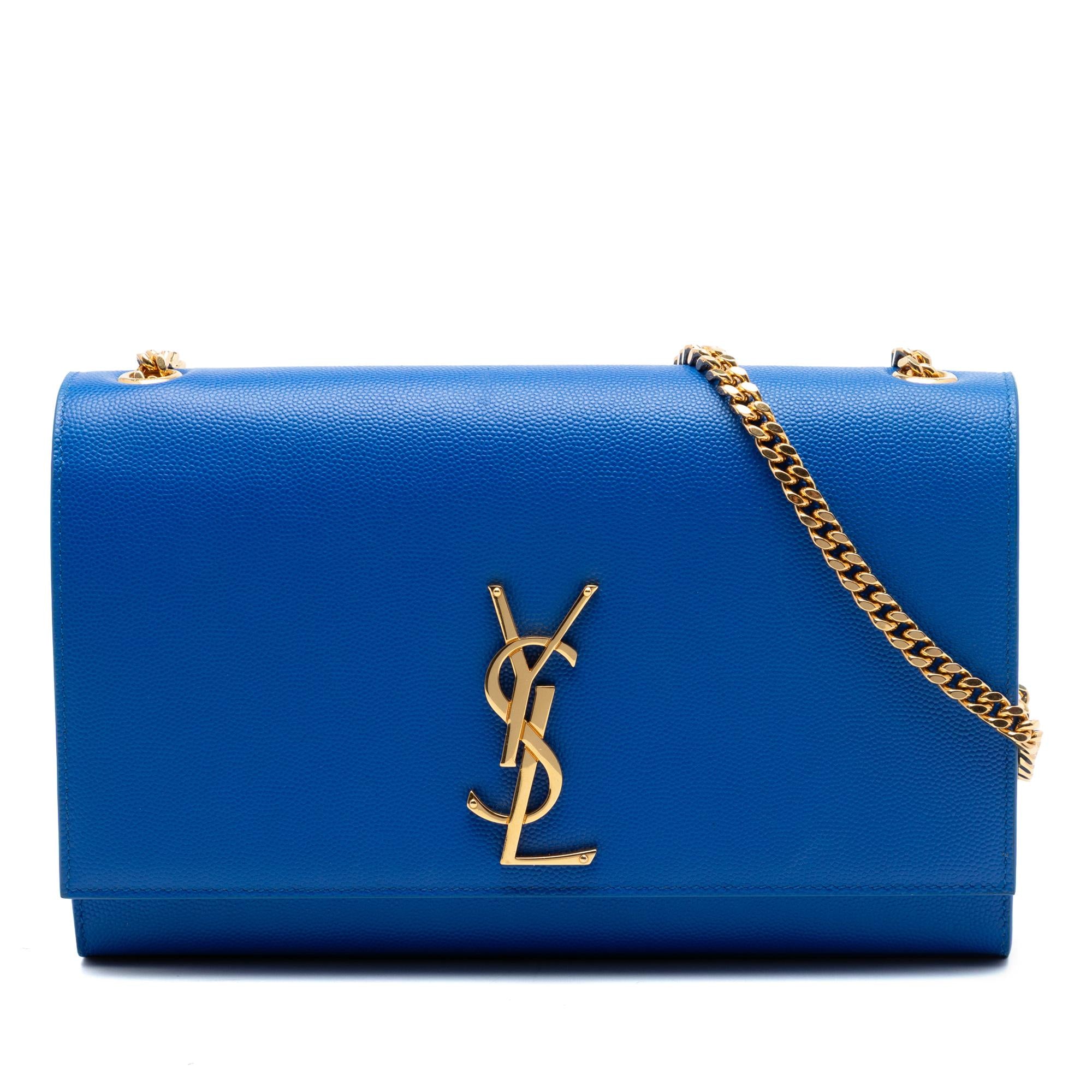 Saint Laurent Medium Grain De Poudre Monogram Kate Crossbody