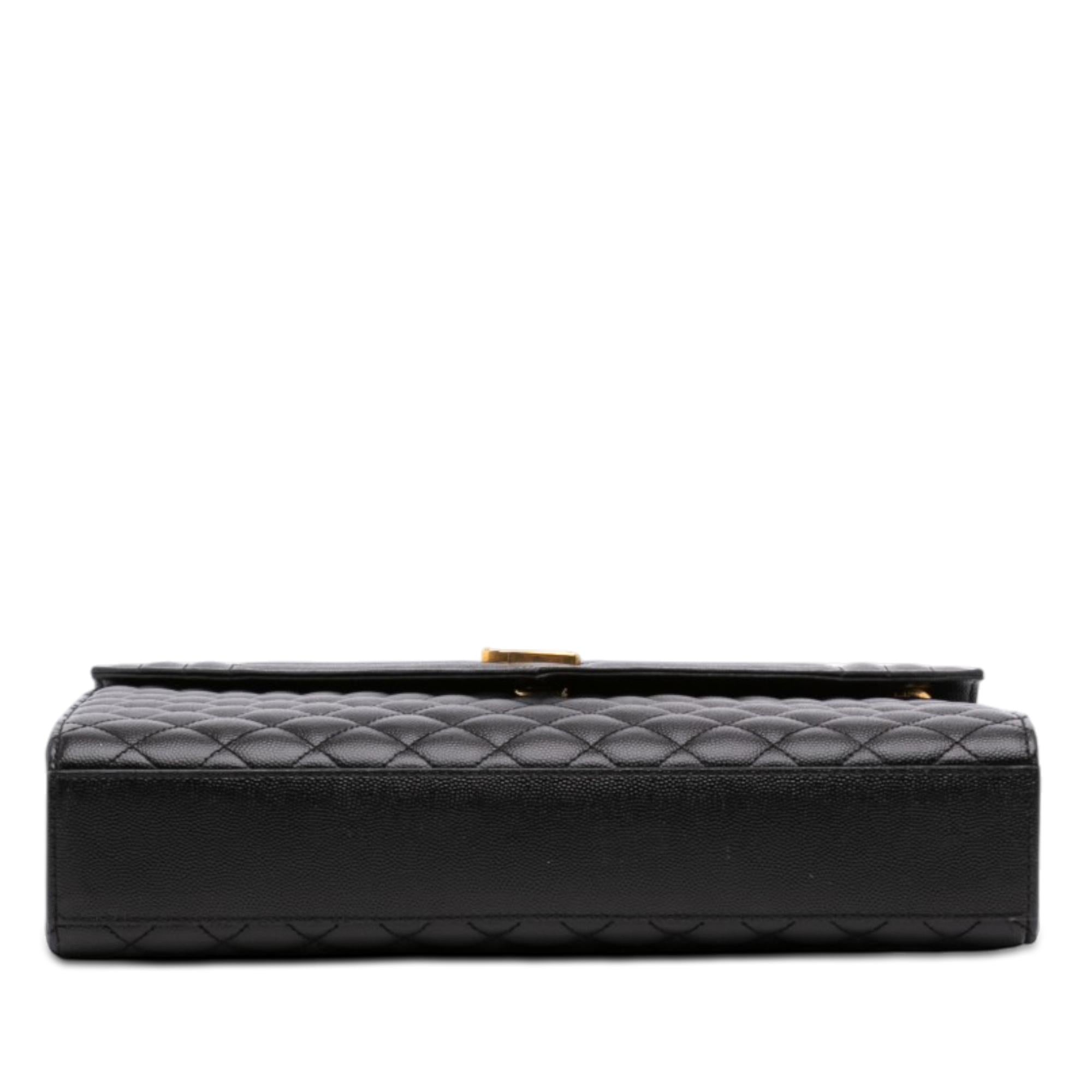 Saint Laurent Medium Grain De Poudre Triquilt Monogram Envelope Bag