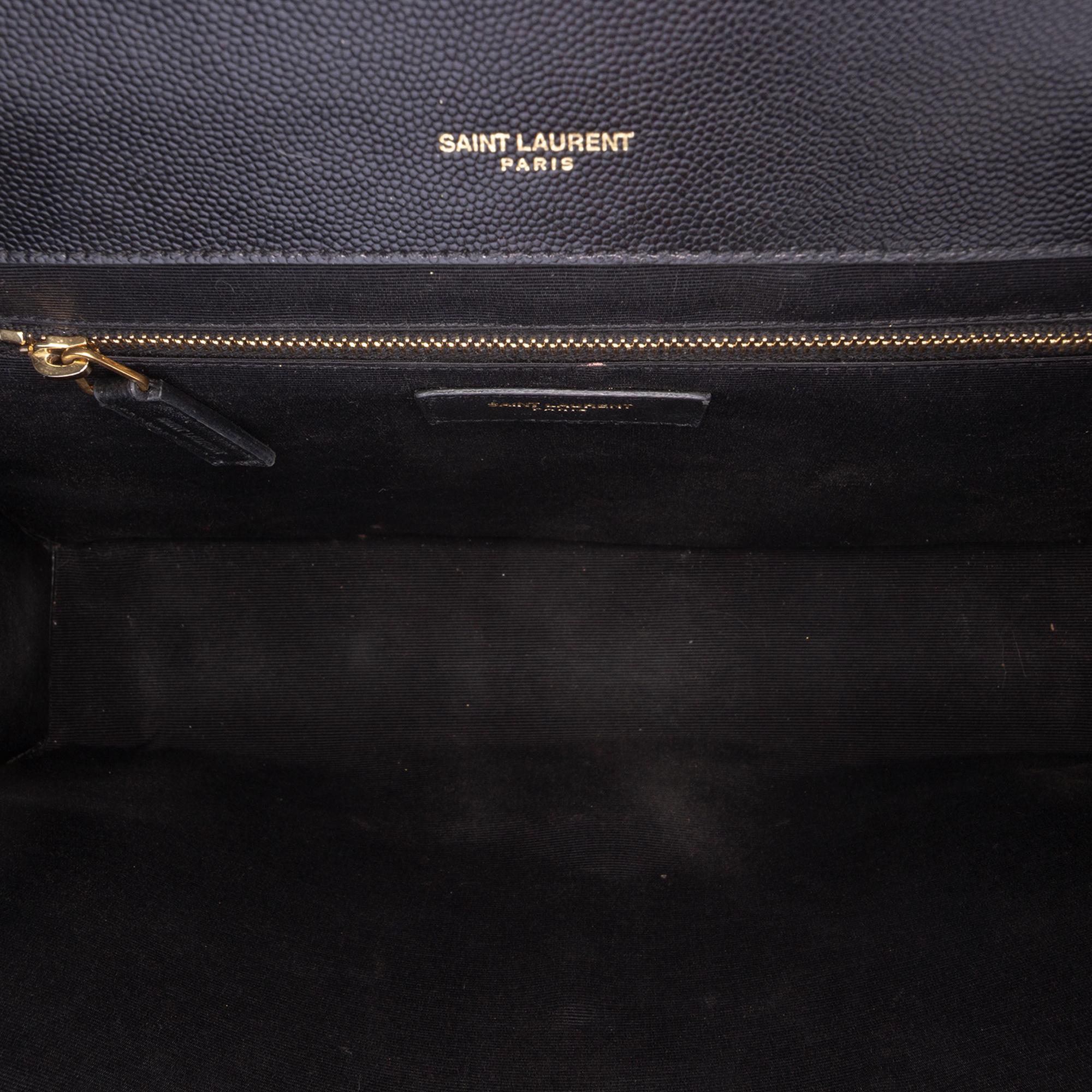 Saint Laurent Medium Grain De Poudre Triquilt Monogram Envelope Bag