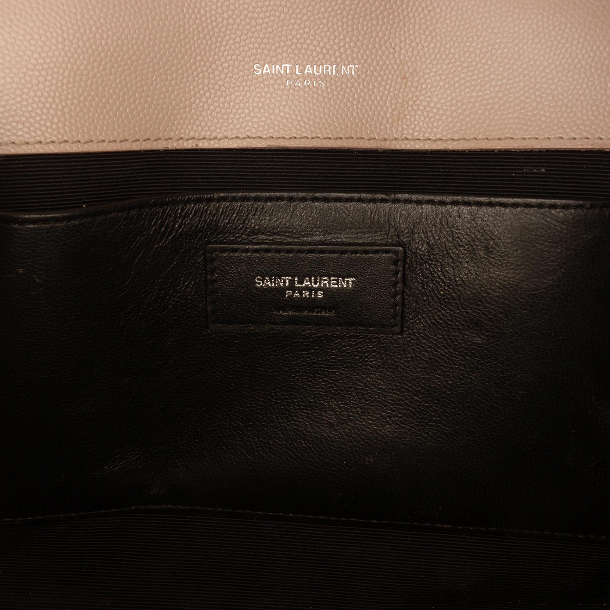 Saint Laurent Medium Grain De Poudre Triquilt Monogram Envelope Bag