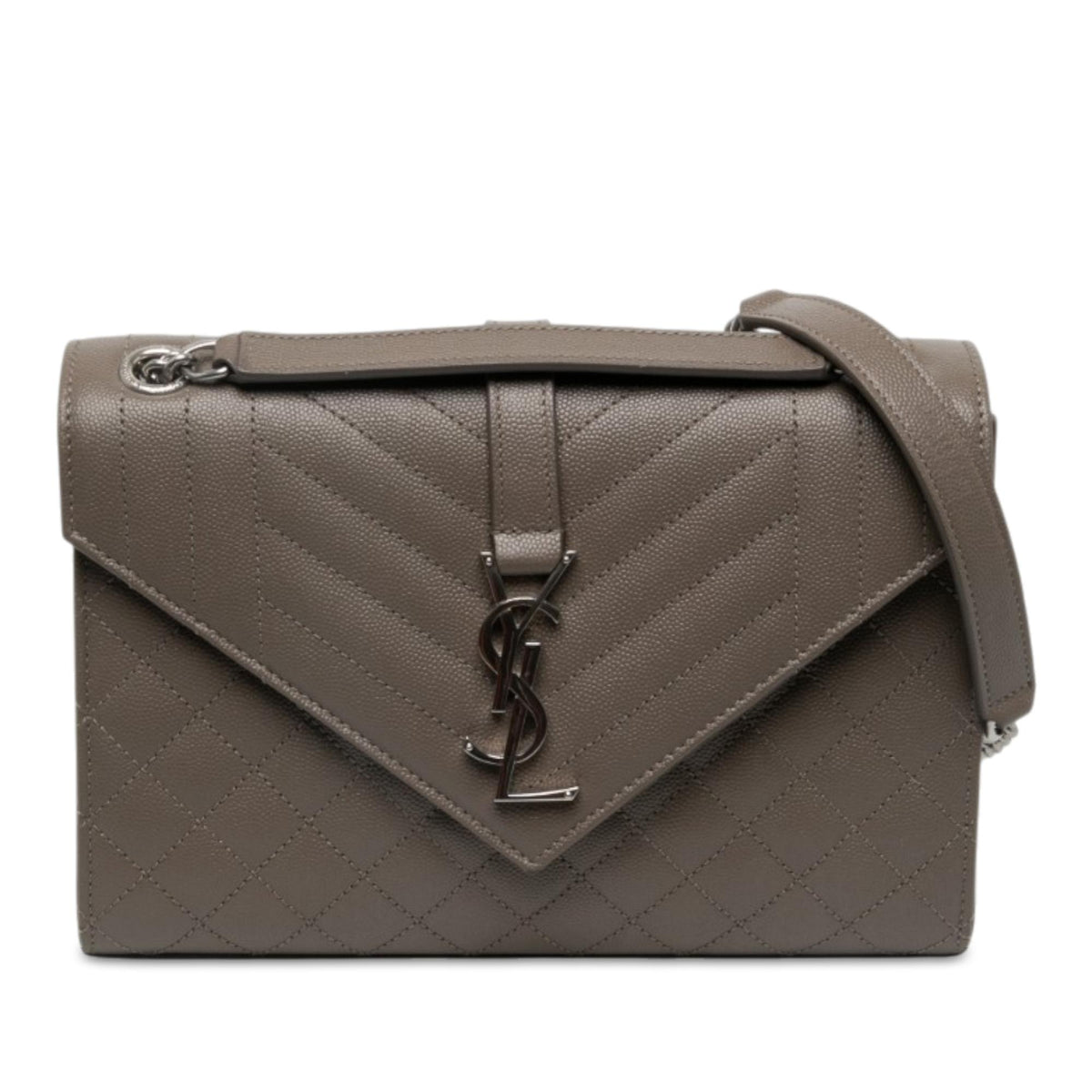 Saint Laurent Medium Grain De Poudre Triquilt Monogram Envelope Bag