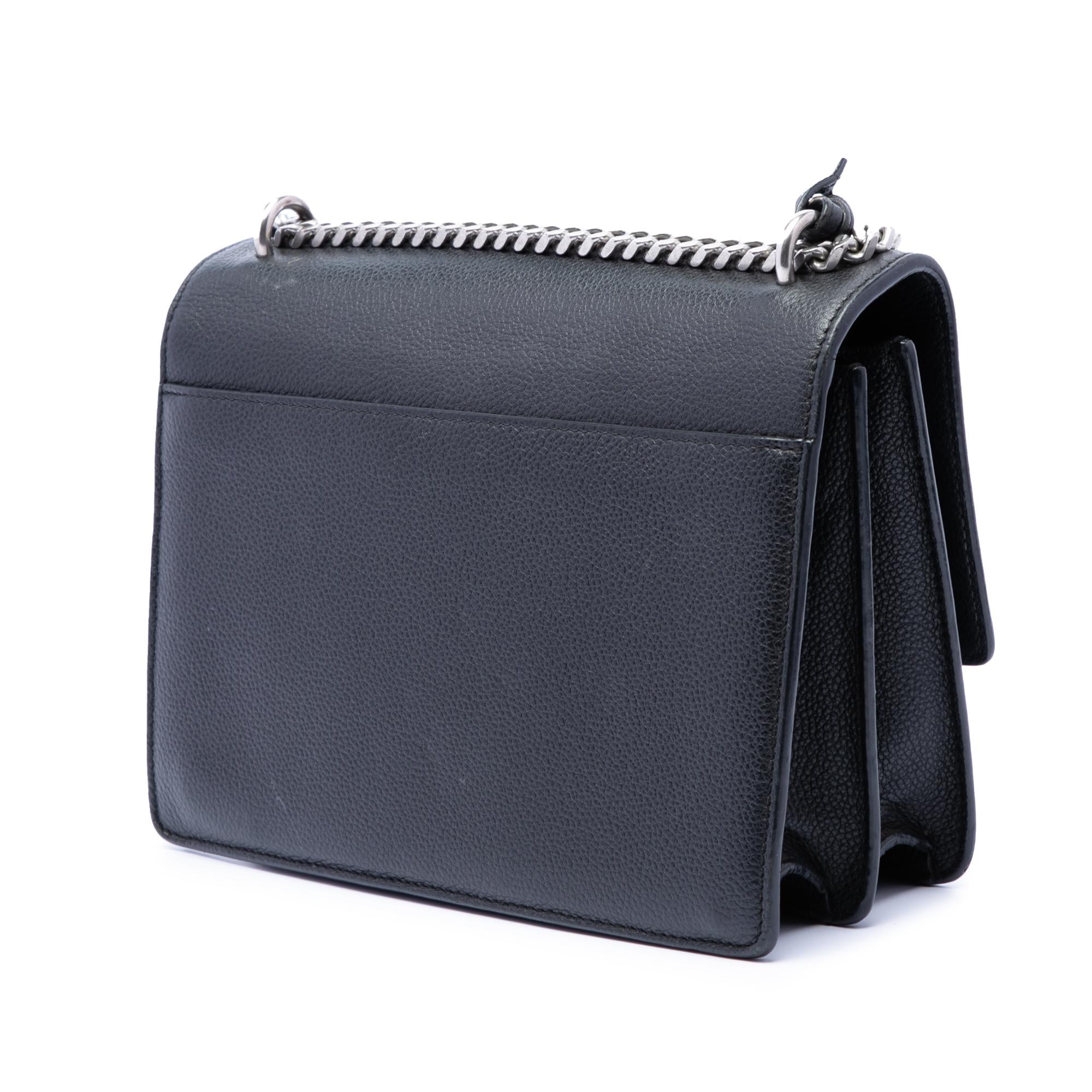 Saint Laurent Medium Grained Calfskin Monogram Sunset Crossbody