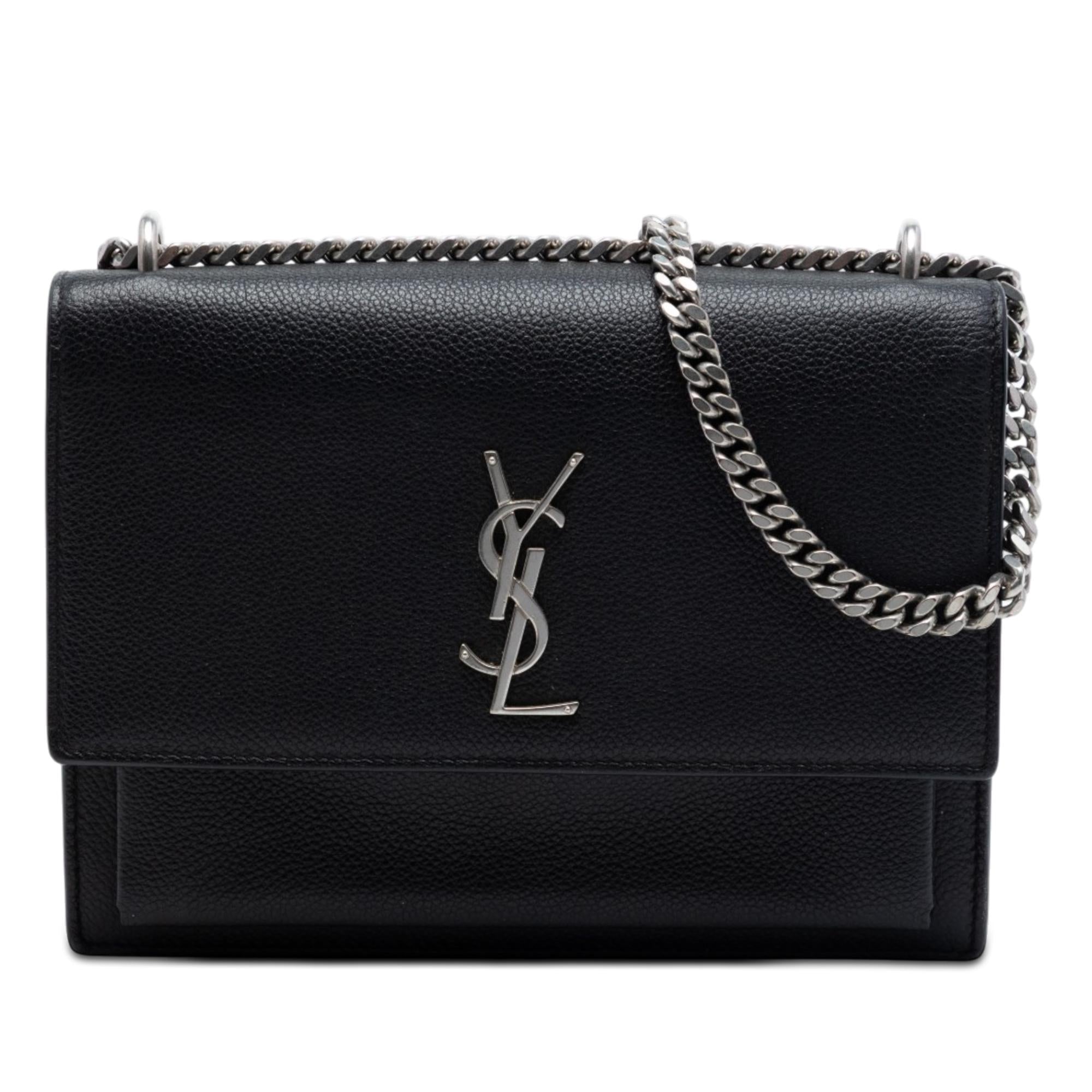 Saint Laurent Medium Grained Calfskin Monogram Sunset Crossbody
