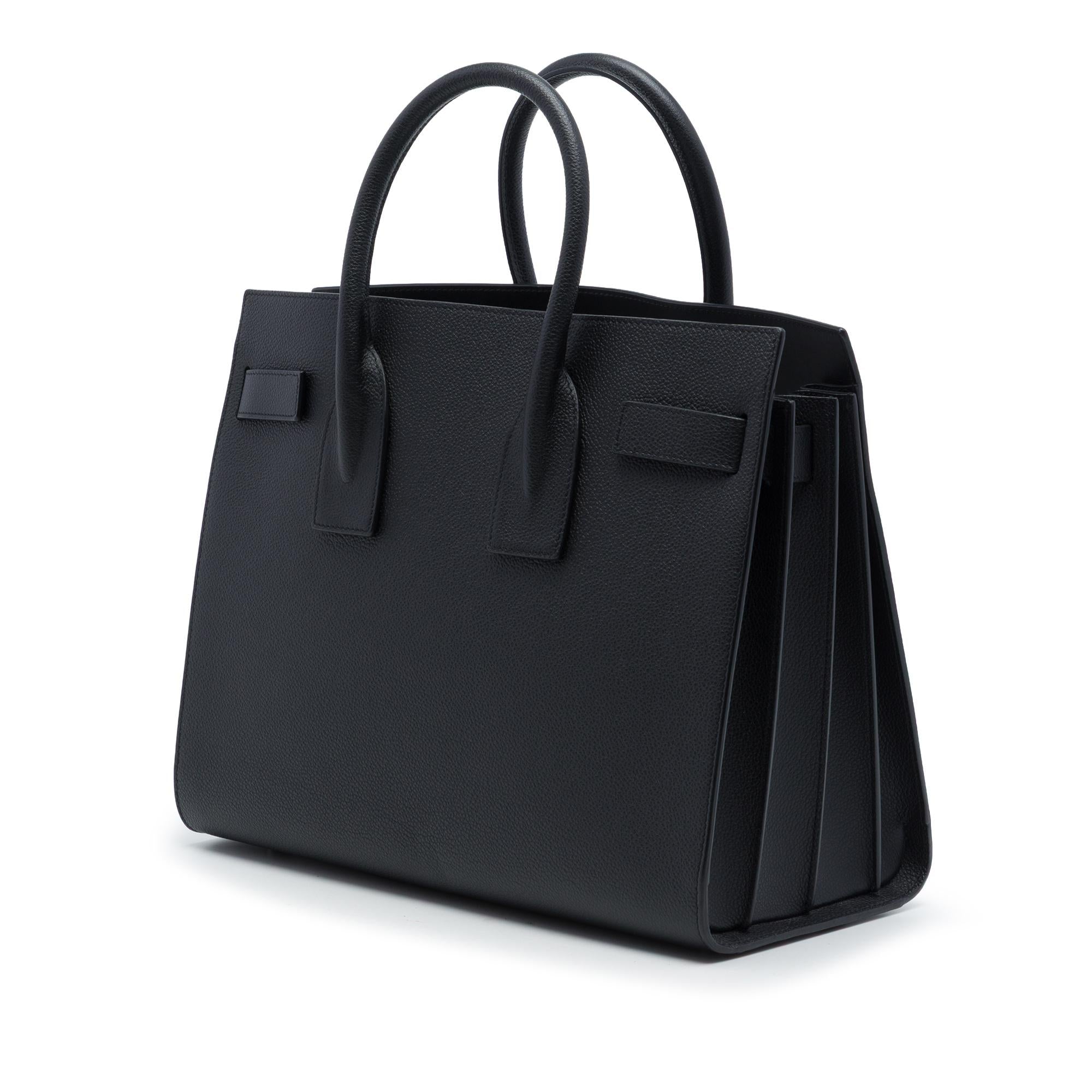 Saint Laurent Medium Grained Calfskin Sac De Jour Satchel