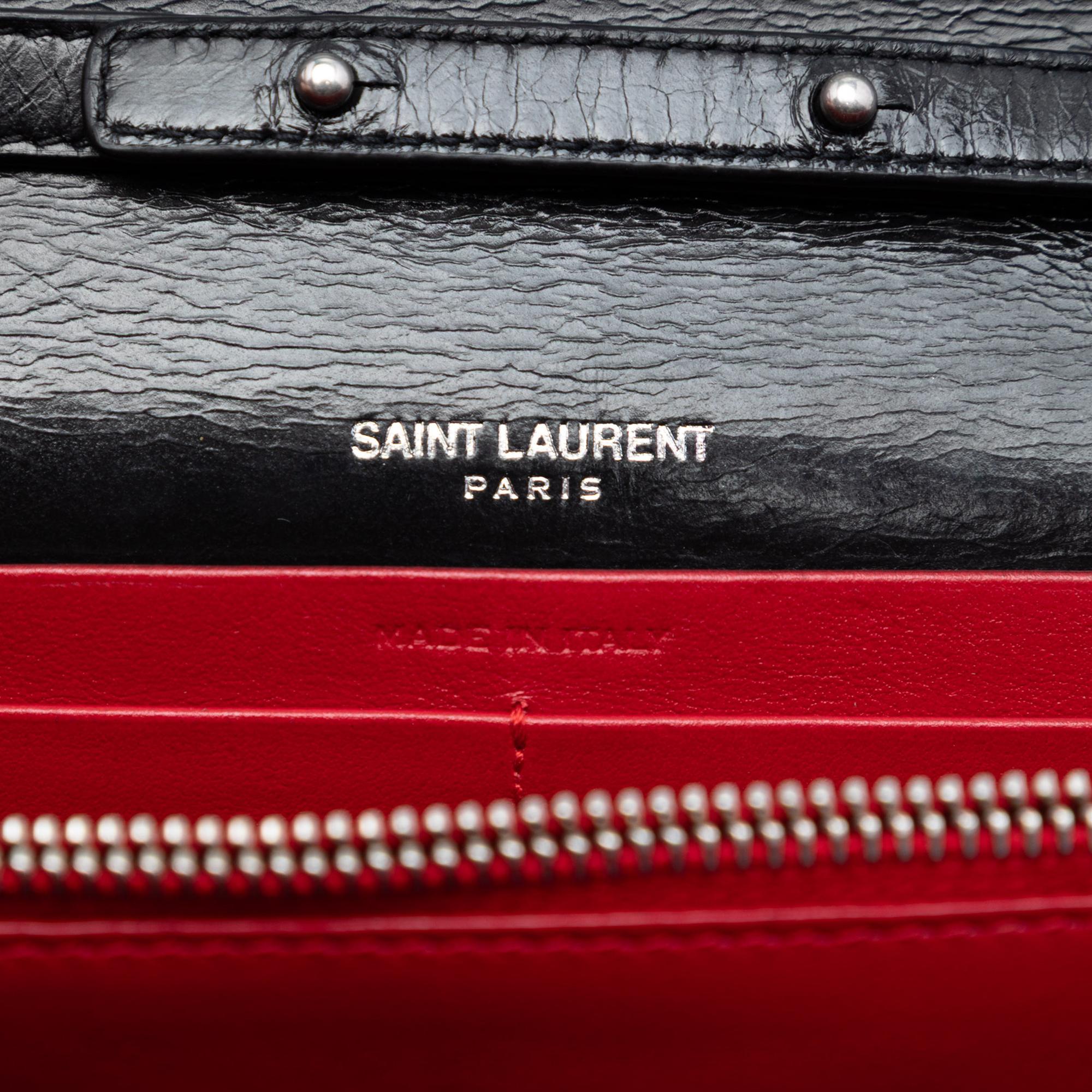 Saint Laurent Medium Horizontal Quilted Calfskin Monogram Kate Crossbody