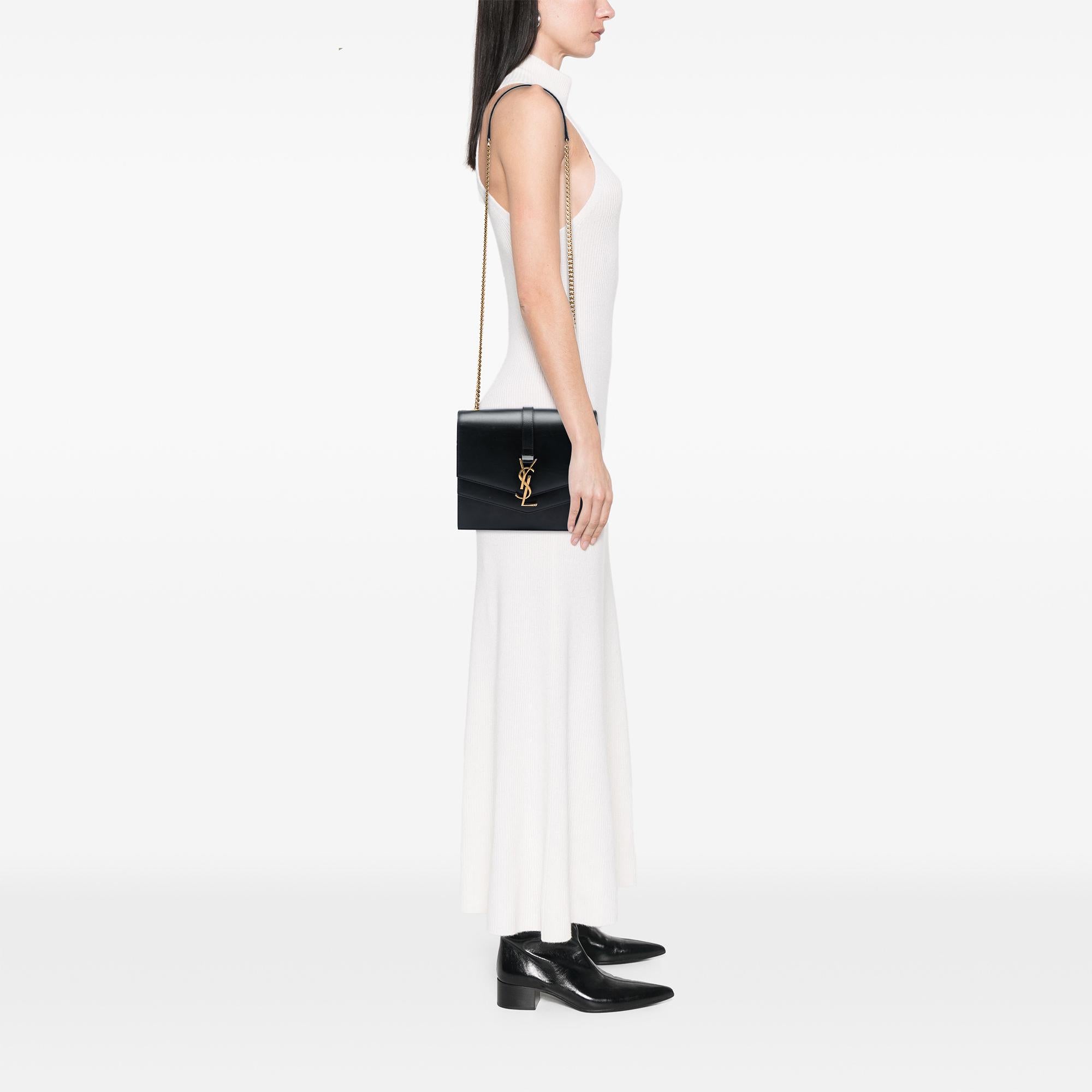 Saint Laurent Medium Leather Monogram Sulpice Crossbody