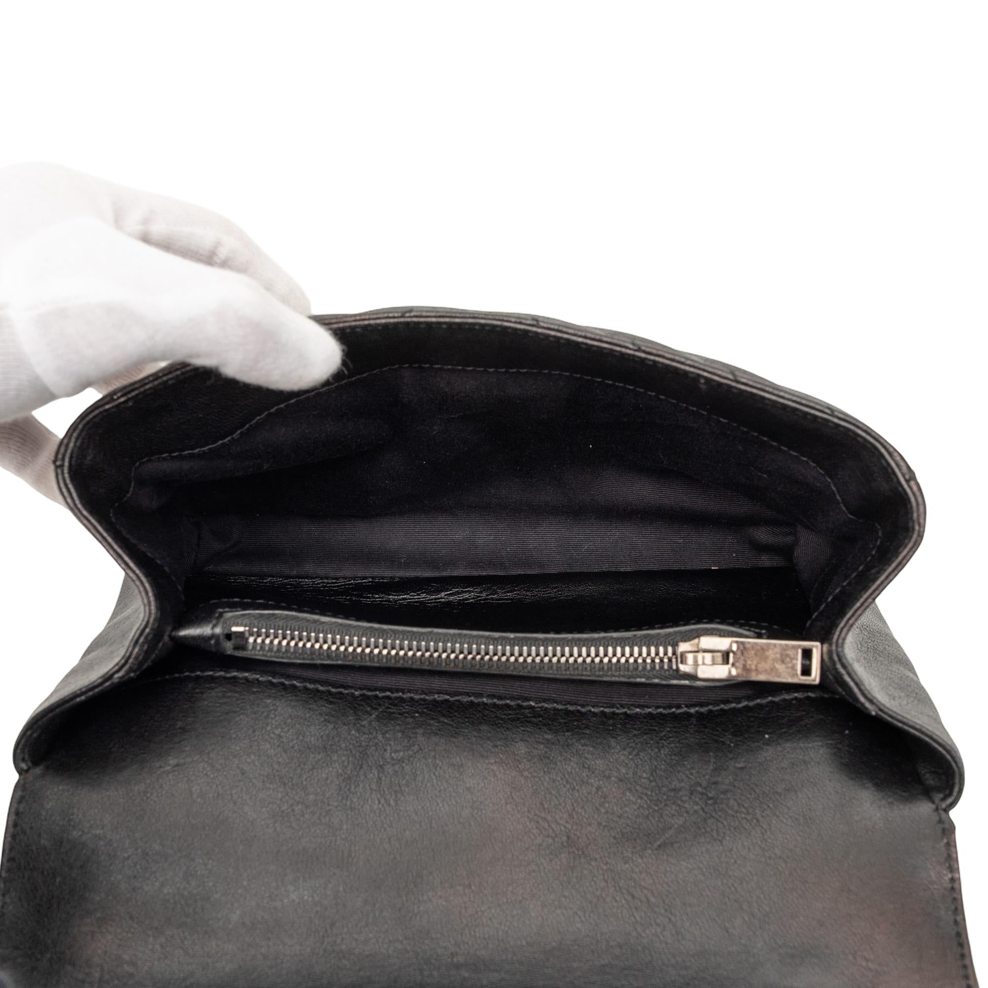 Saint Laurent Medium Metallic Chevron Sheepskin Monogram College Pins Satchel