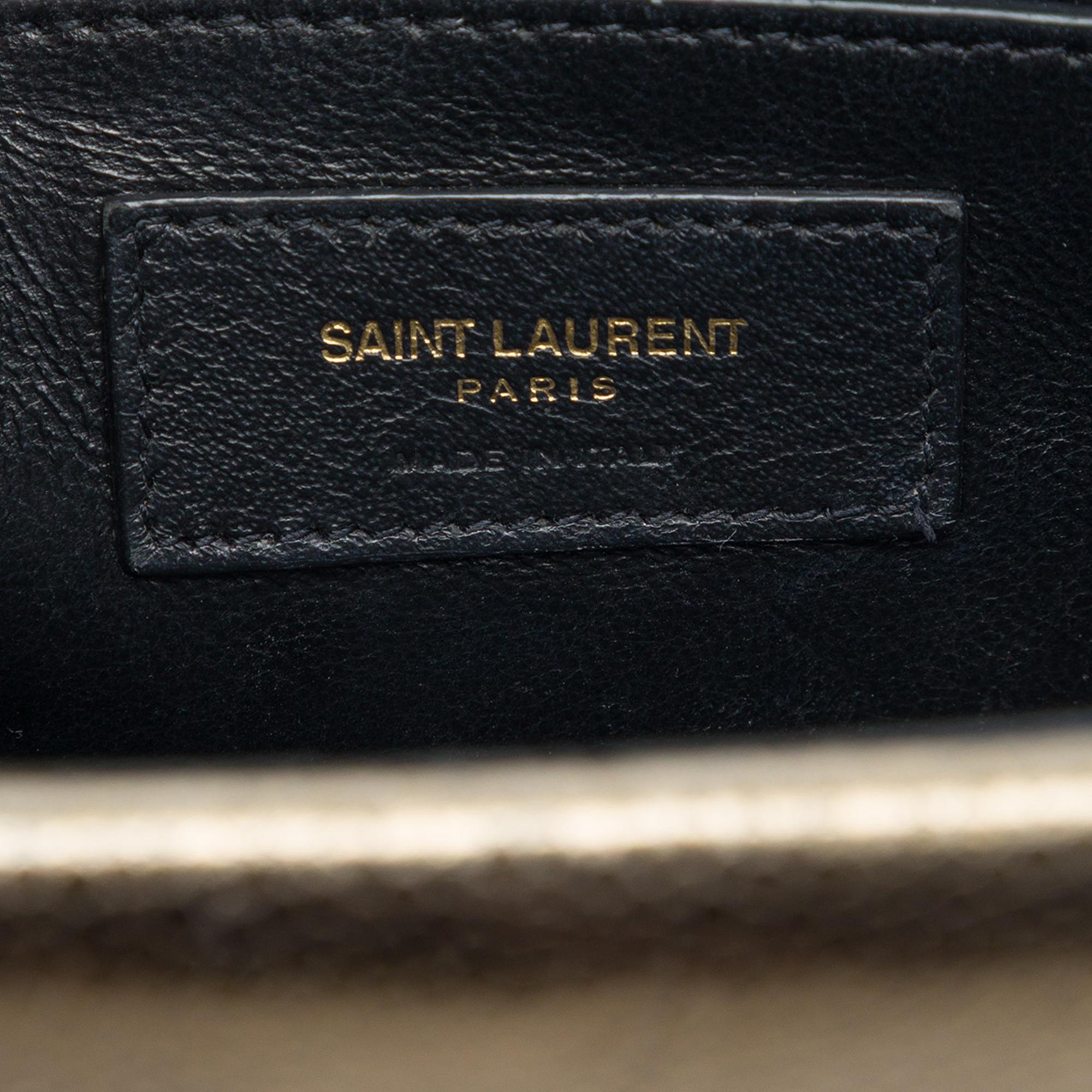 Saint Laurent Medium Metallic Leather Monogram Sulpice Crossbody