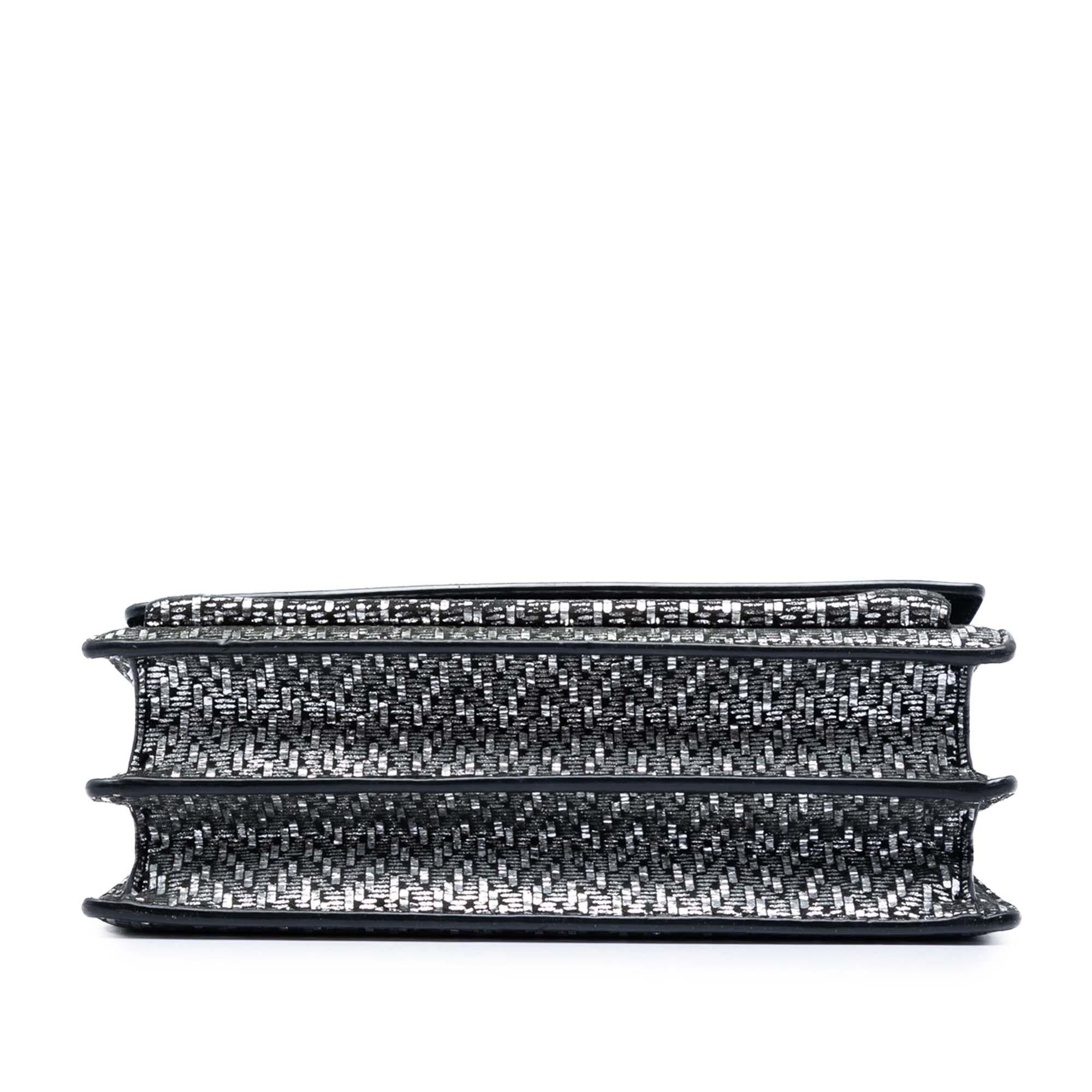 Saint Laurent Medium Metallic Woven Leather Monogram Sunset Crossbody
