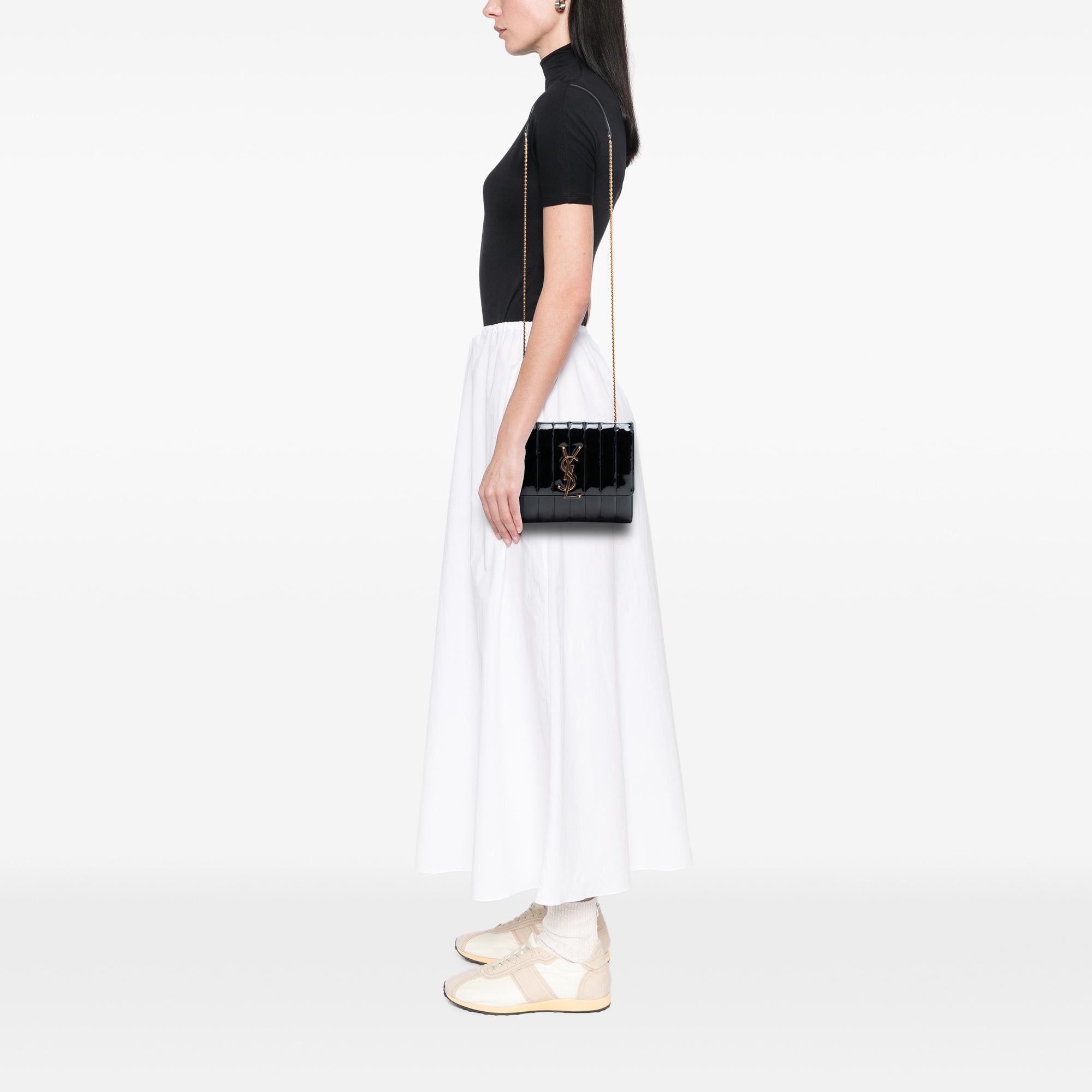 Saint Laurent Medium Patent Vicky Crossbody