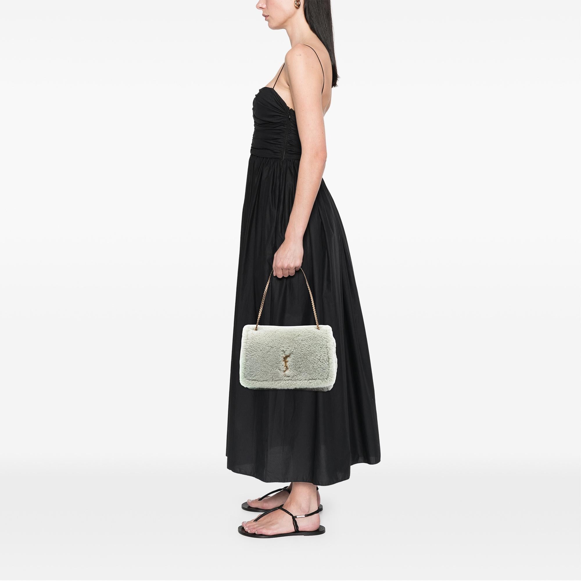 Saint Laurent Medium Shearling Monogram Kate Reversible Shoulder Bag