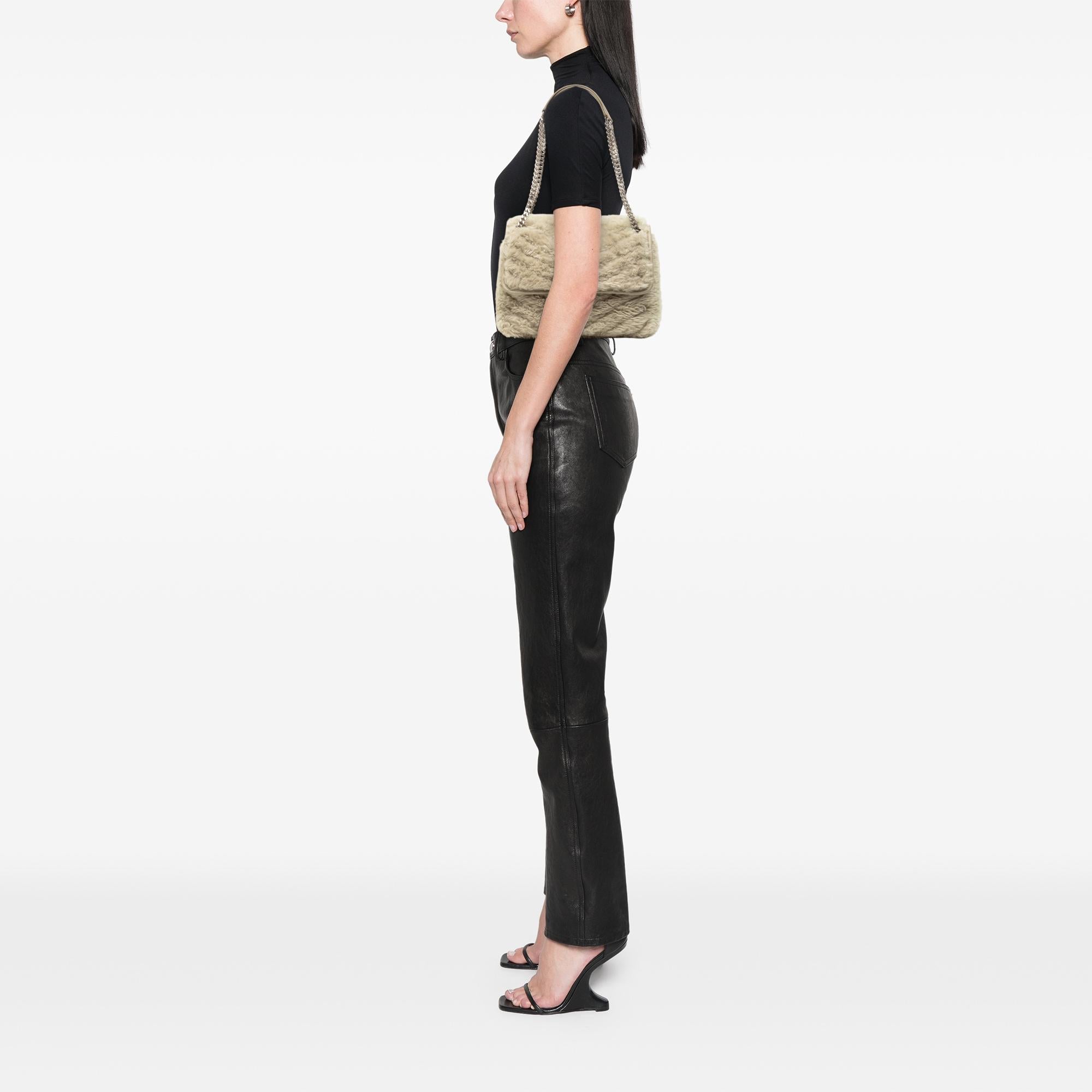 Saint Laurent Medium Shearling Niki Shoulder Bag