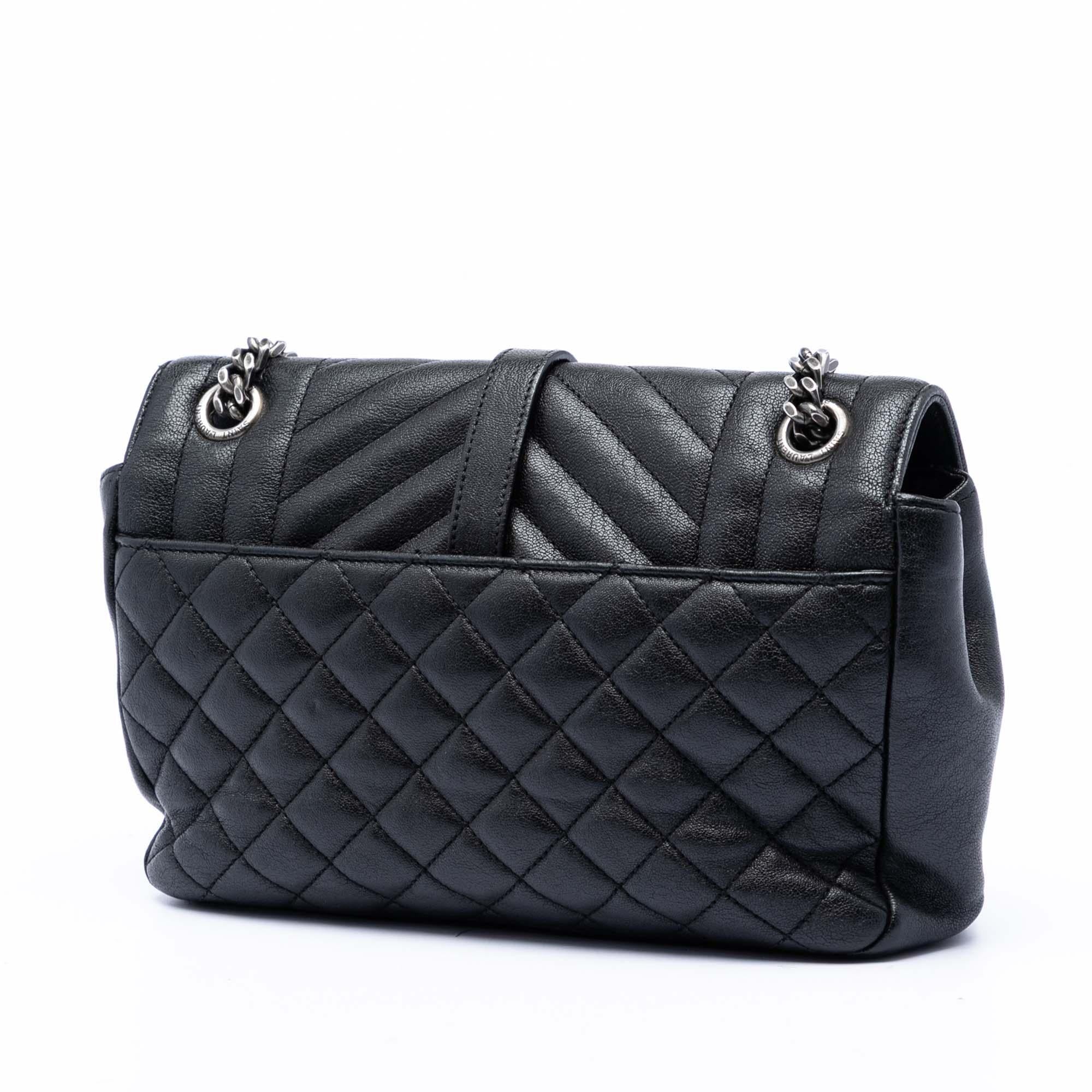 Saint Laurent Medium Sheepskin Triquilt Monogram College Bag