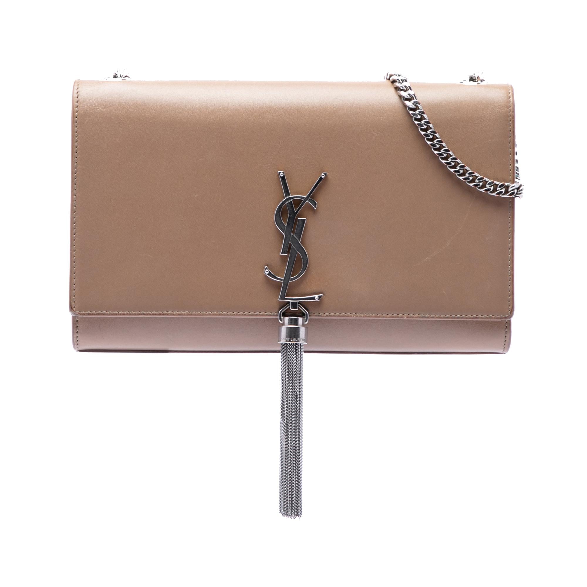 Saint Laurent Medium Smooth Calfskin Classic Monogram Kate Tassel Crossbody