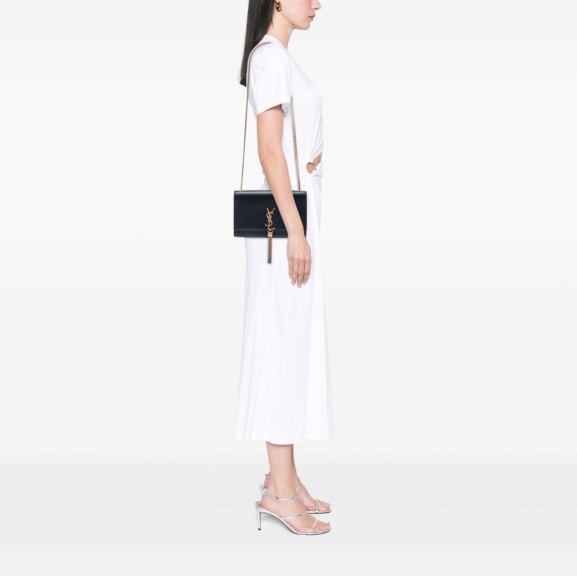 Saint Laurent Medium Smooth Calfskin Classic Monogram Kate Tassel Crossbody