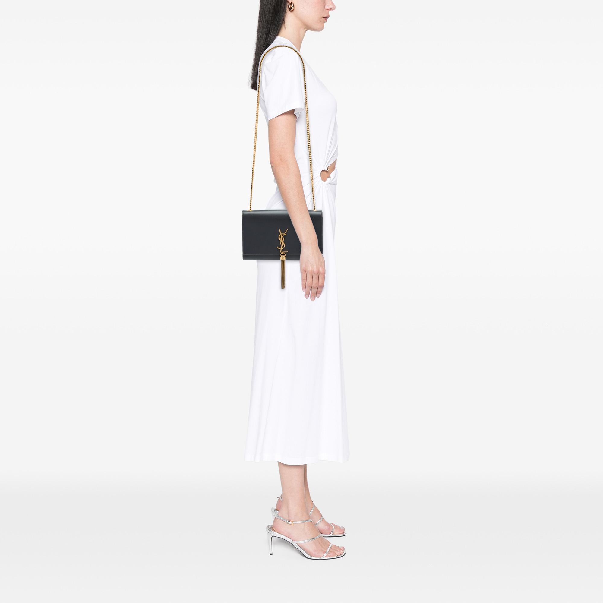 Saint Laurent Medium Smooth Calfskin Classic Monogram Kate Tassel Crossbody