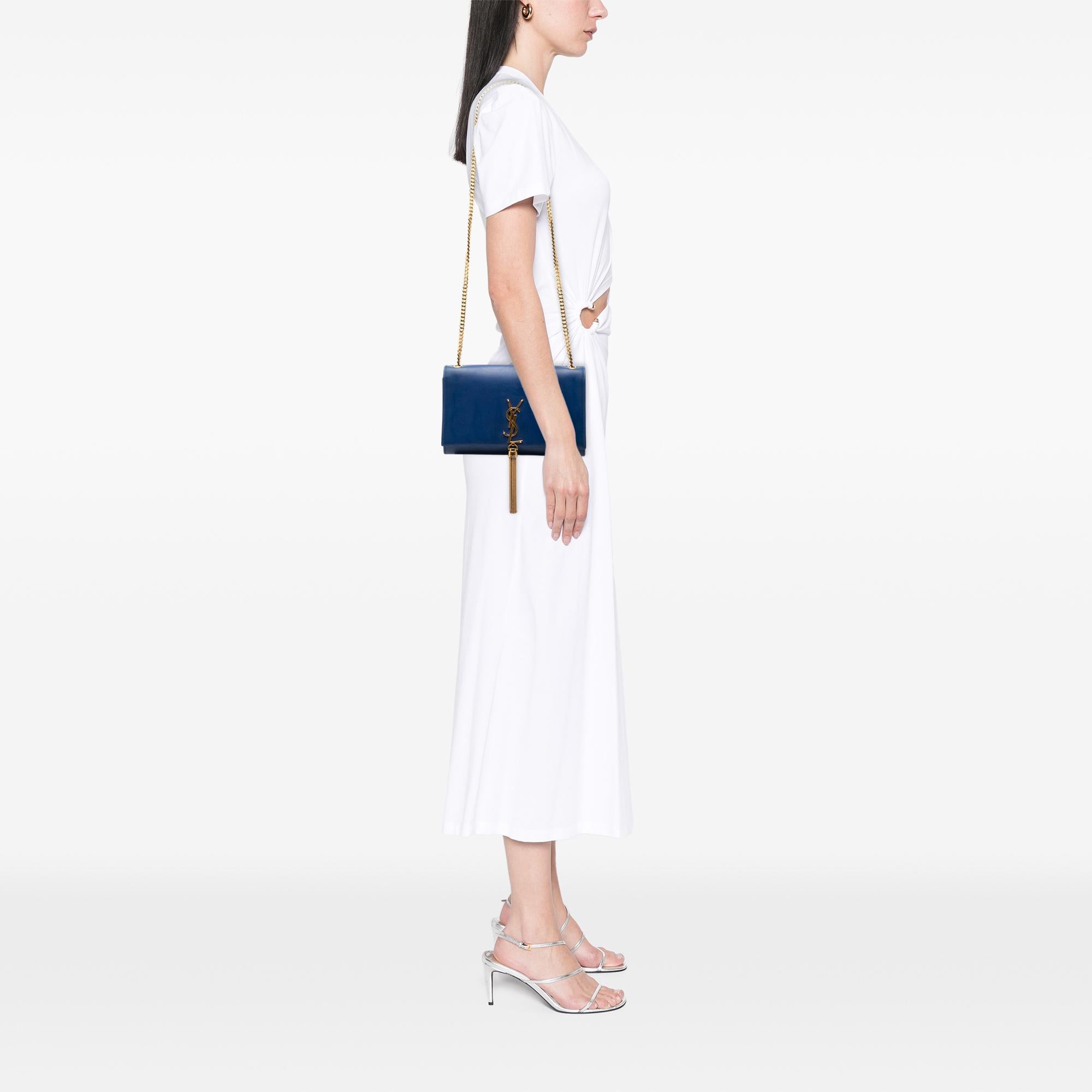 Saint Laurent Medium Smooth Calfskin Monogram Kate Tassel Crossbody