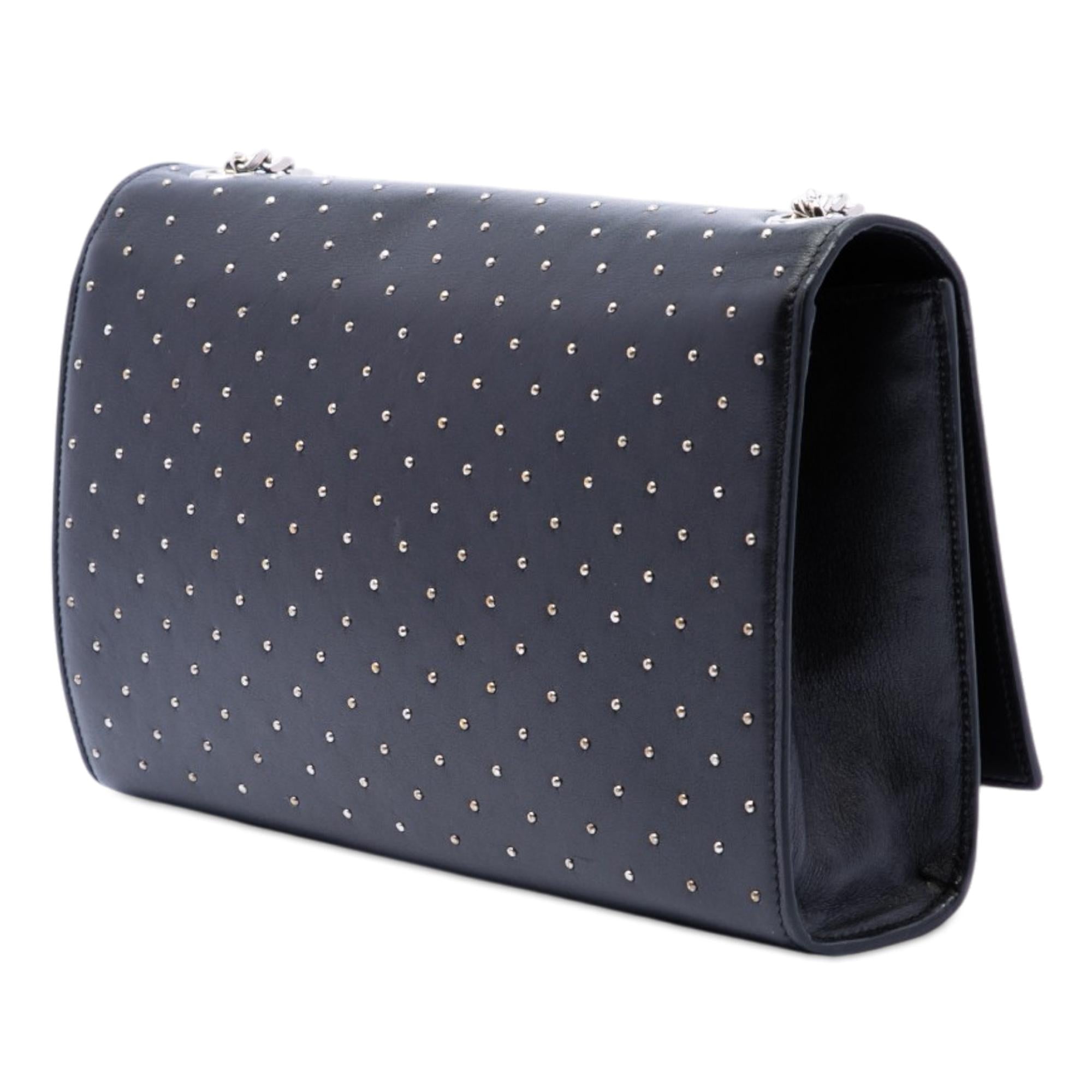 Saint Laurent Medium Studded Calfskin Monogram Kate Crossbody