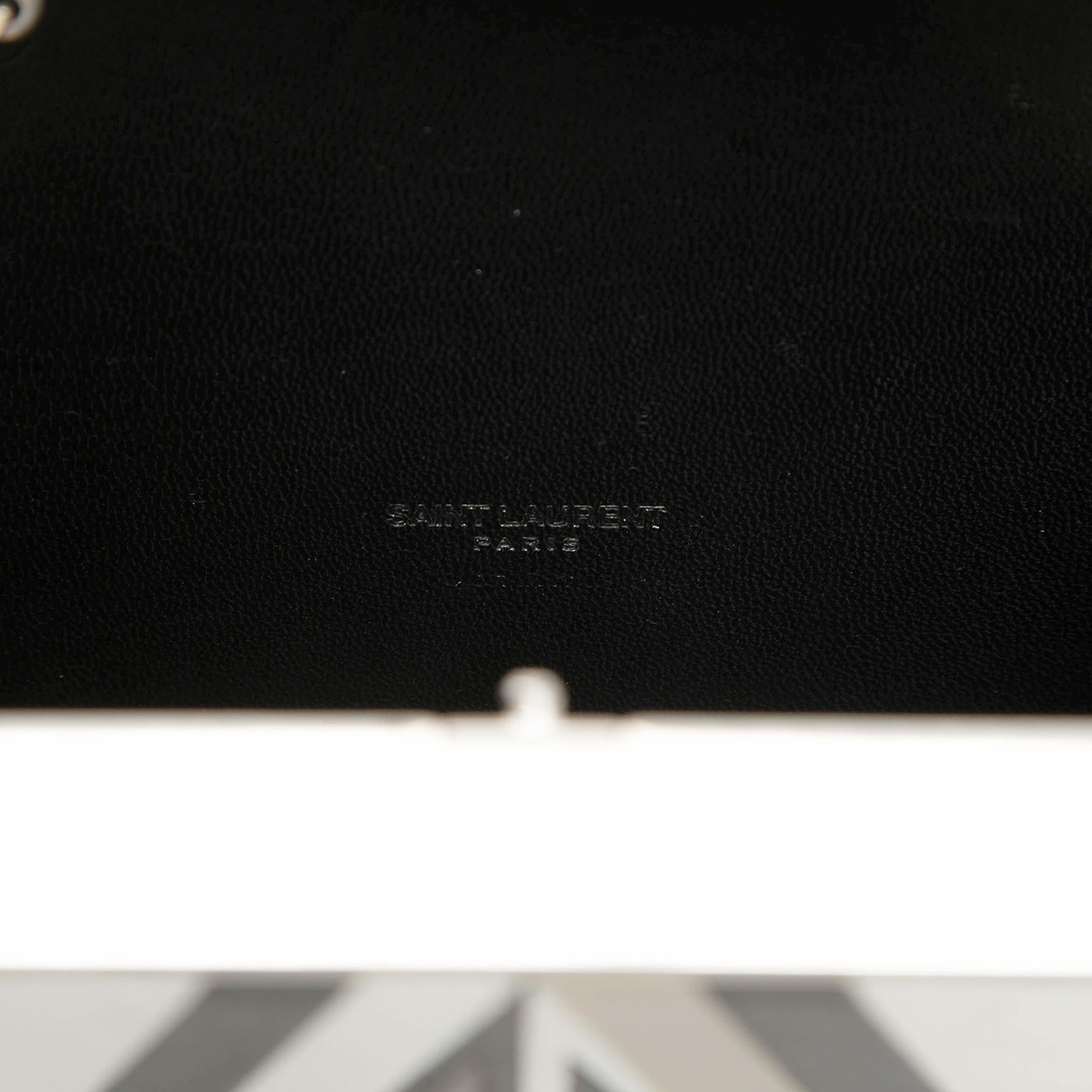 Saint Laurent Metal and Leather Tuxedo Box Star Clutch on Chain