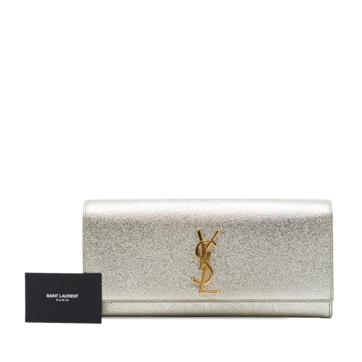 Saint Laurent Metallic Calfskin Cassandre Clutch