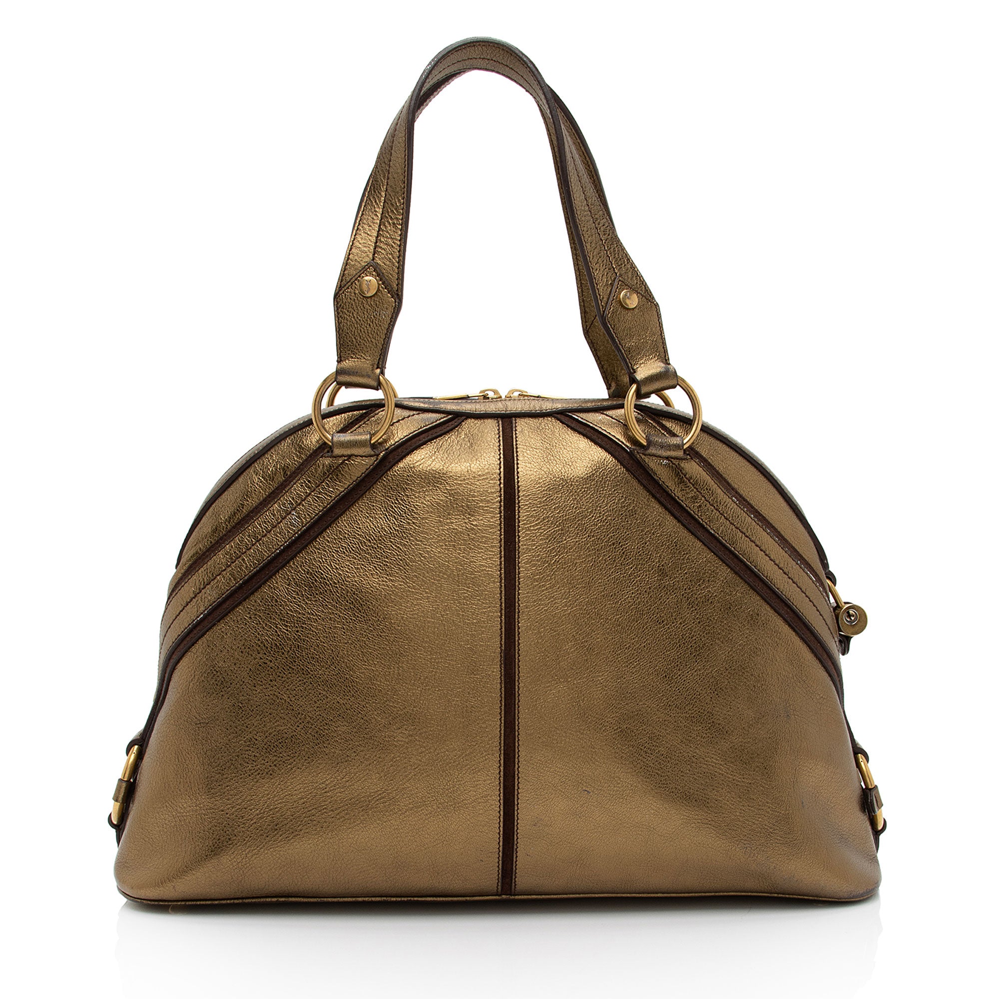 Saint Laurent Metallic Calfskin Muse Large Satchel (SHF-hk5NIK)