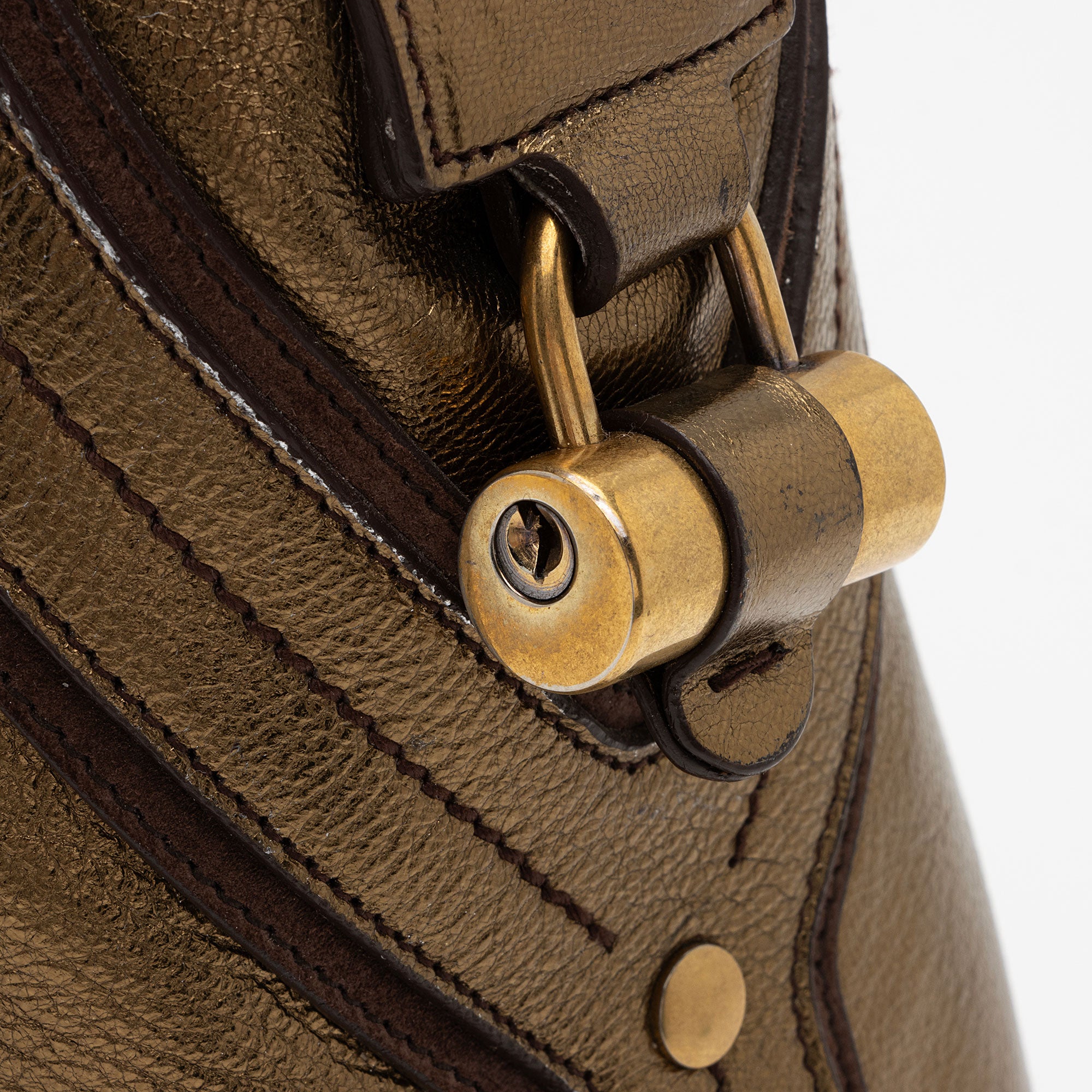 Saint Laurent Metallic Calfskin Muse Large Satchel (SHF-hk5NIK)