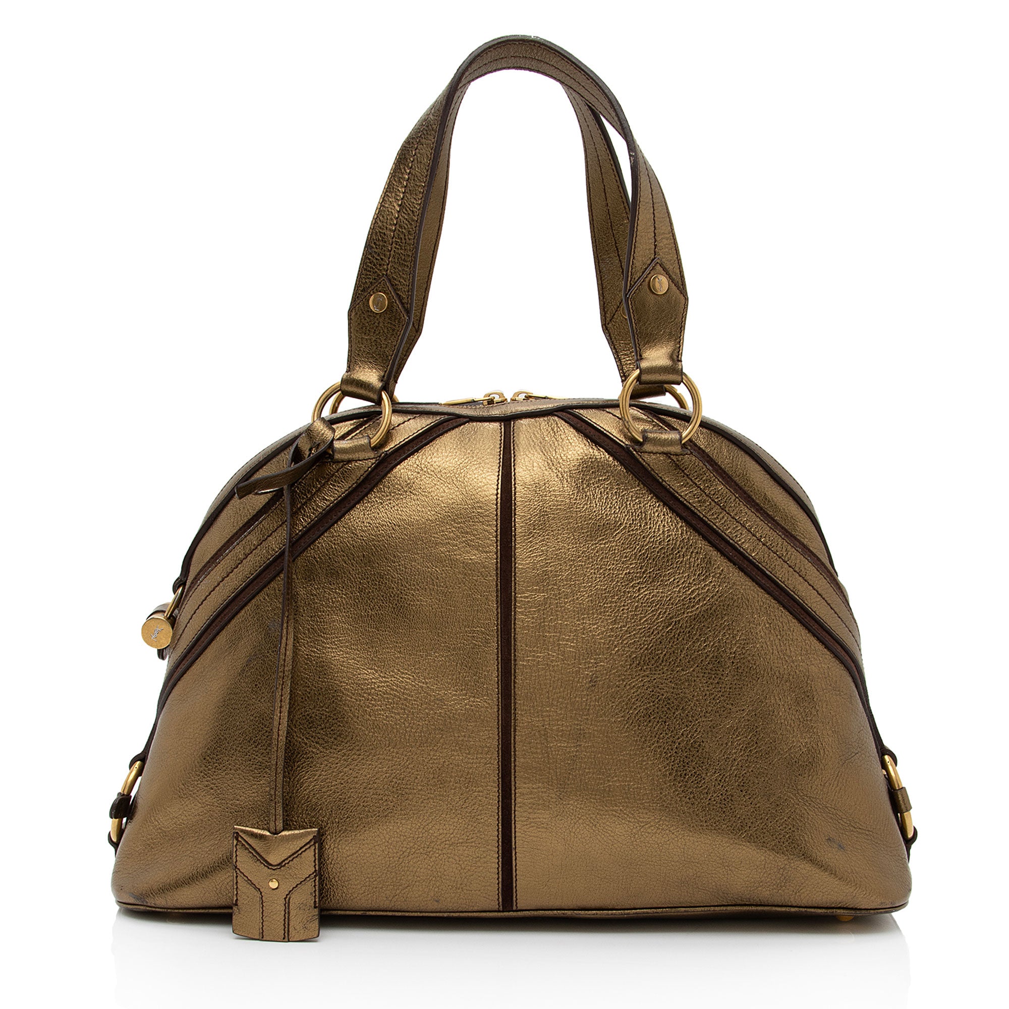 Saint Laurent Metallic Calfskin Muse Large Satchel (SHF-hk5NIK)