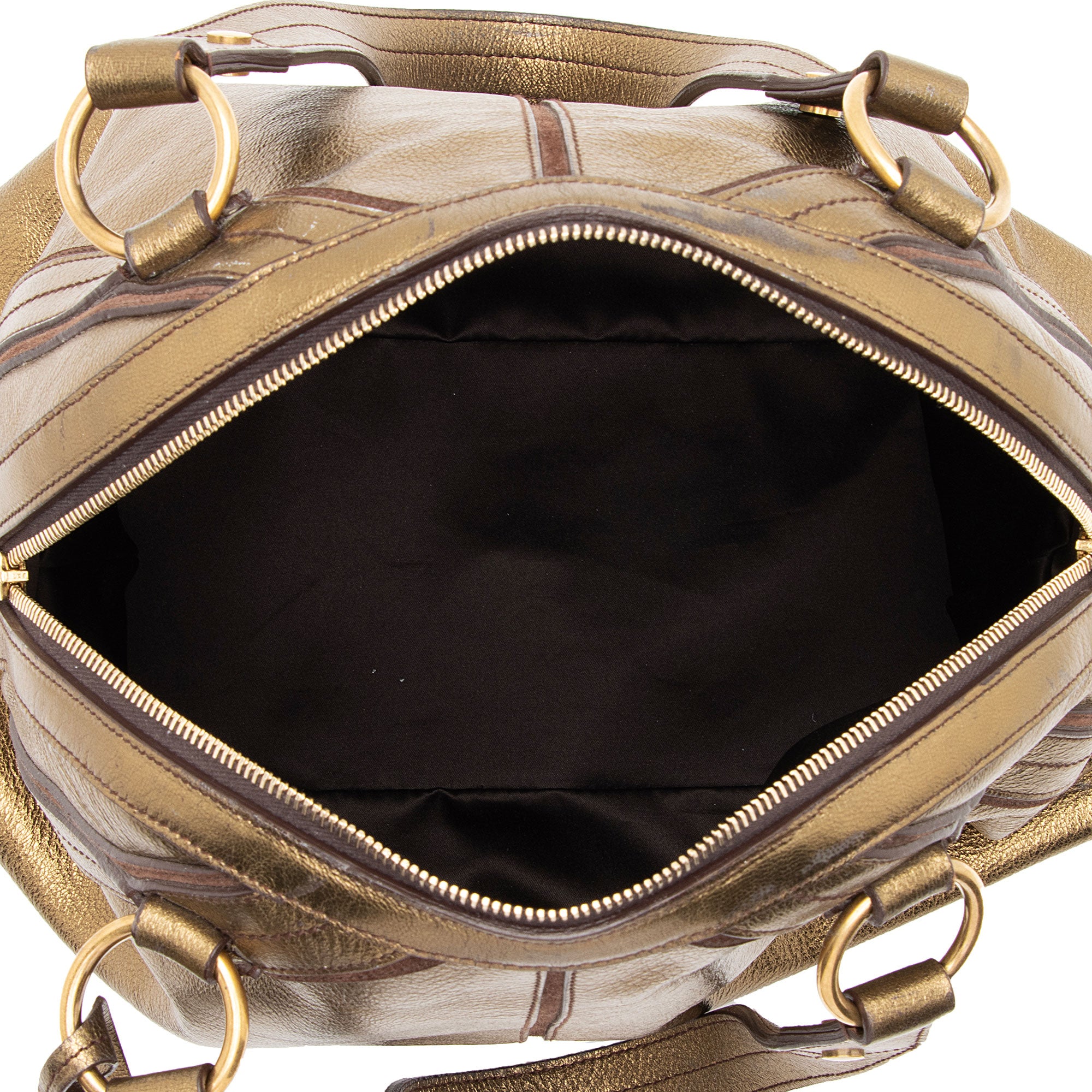 Saint Laurent Metallic Calfskin Muse Large Satchel (SHF-hk5NIK)