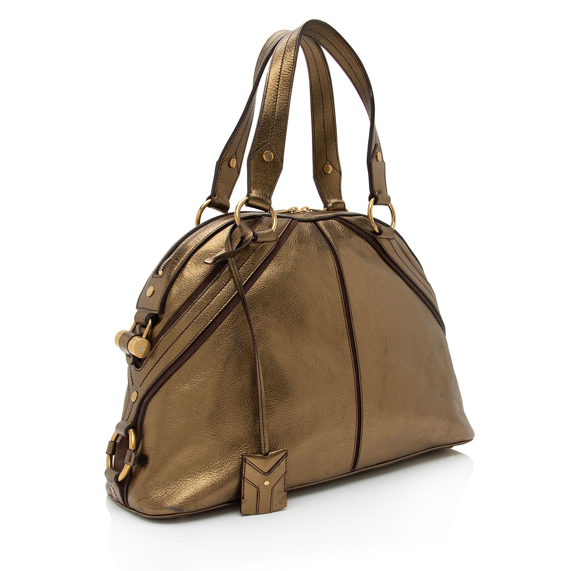 Saint Laurent Metallic Calfskin Muse Large Satchel (SHF-hk5NIK)