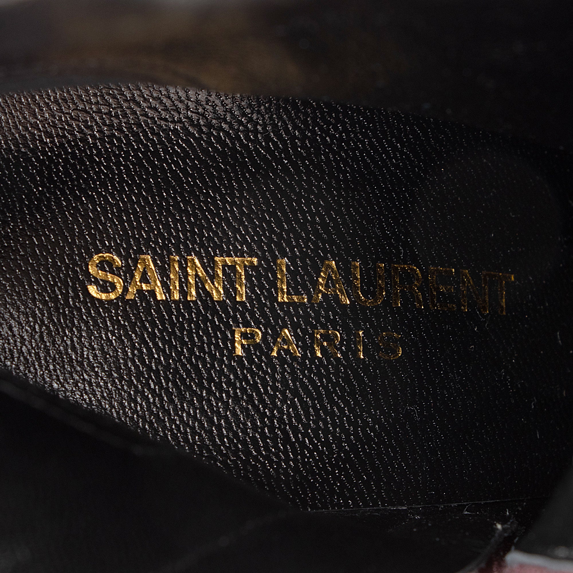 Saint Laurent Metallic Cracked Leather Lou Ankle Boots - Size 6.5 / 36.5