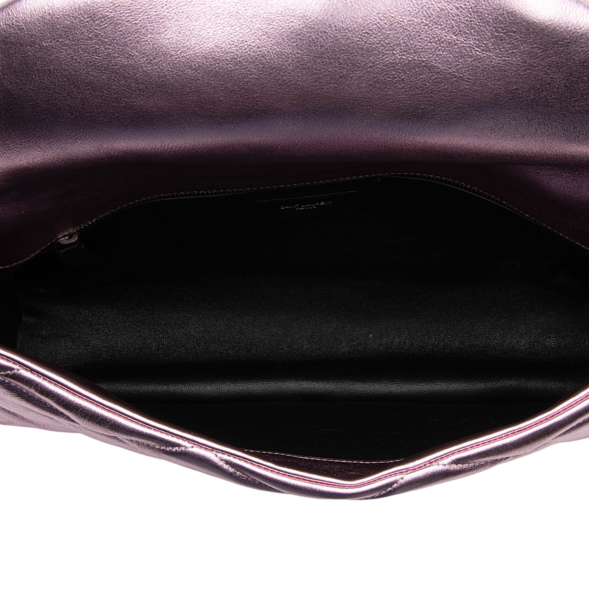 Saint Laurent Metallic Quilted Lambskin Puffer Sade Clutch (SHF-dsF7Ye)