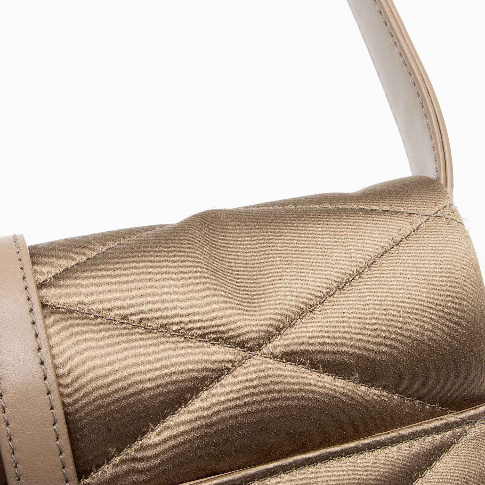 Saint Laurent Metallic Quilted Satin Monogram Le 57 Hobo