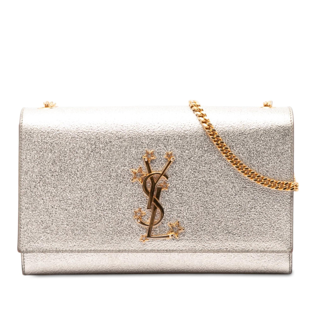 Saint Laurent Metallic Textured Calfskin Star Monogram Kate Crossbody