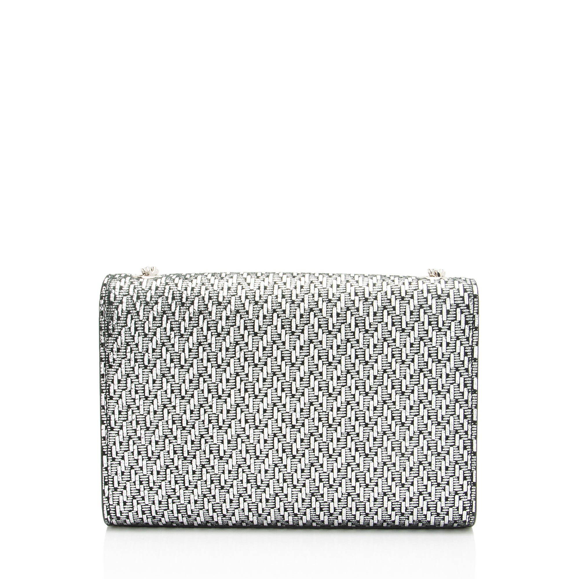Saint Laurent Metallic Woven Leather Monogram Kate Small Shoulder Bag