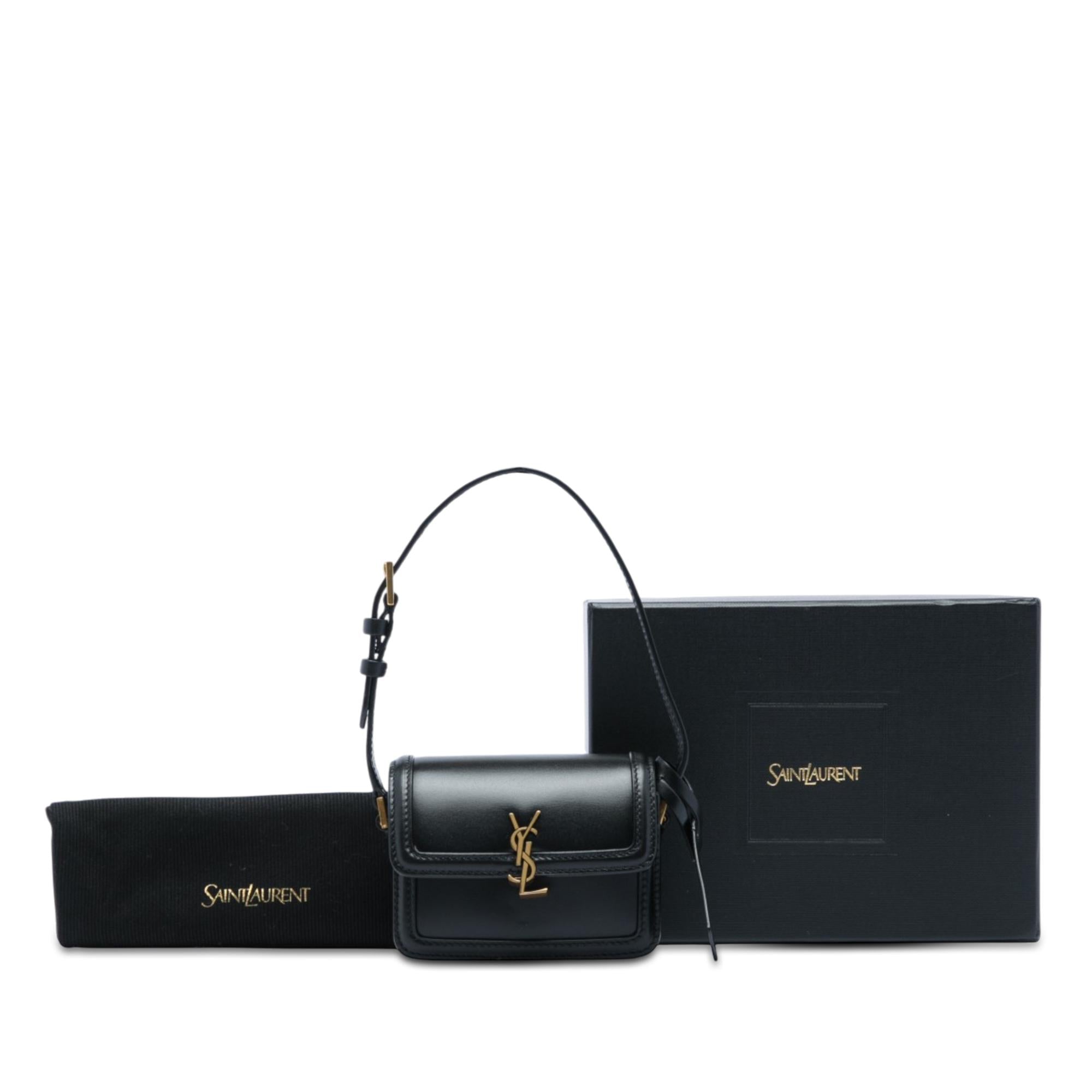 Saint Laurent Micro Calfskin Solferino Satchel In Box