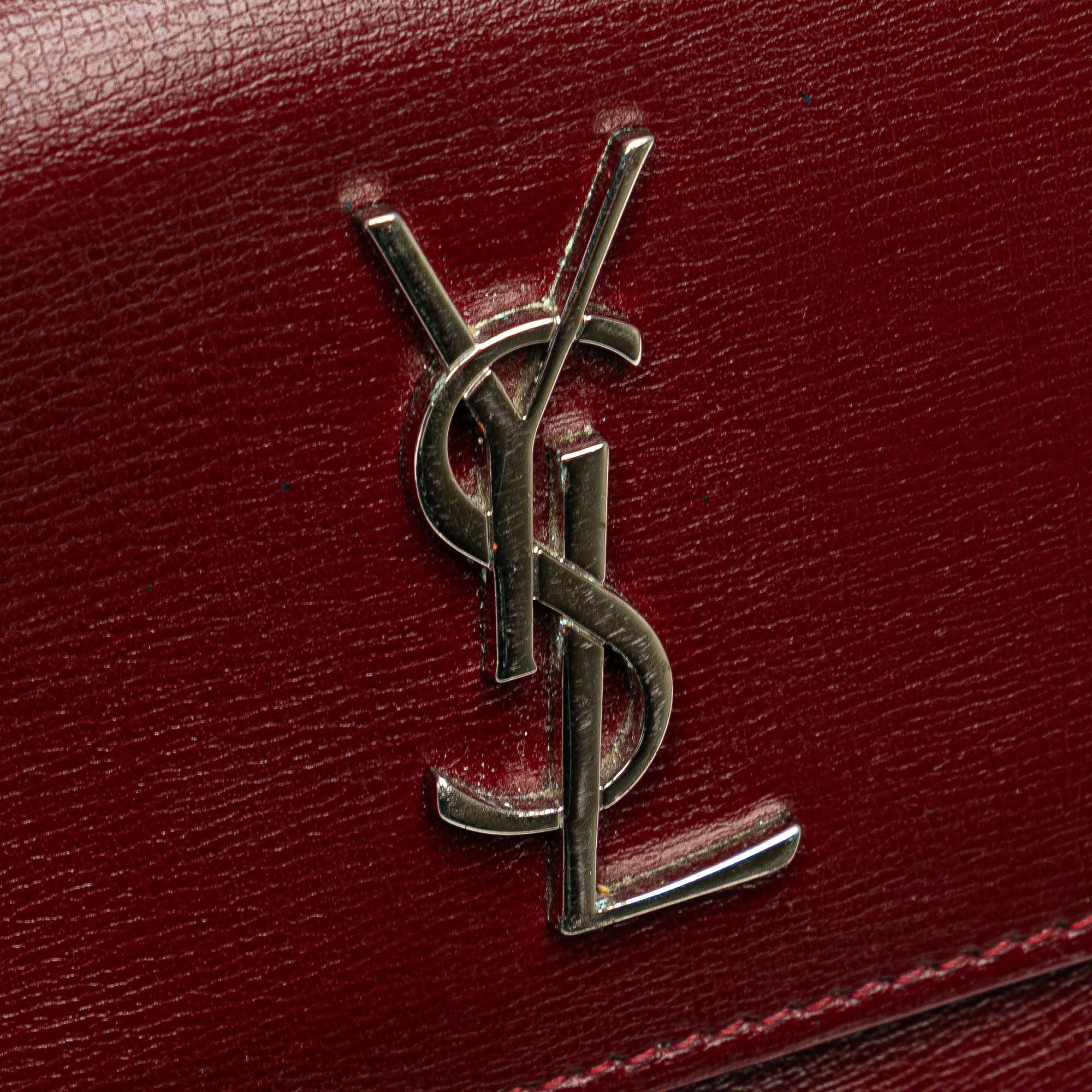 Saint Laurent Mini Calfskin Monogram Sunset Wallet on Chain