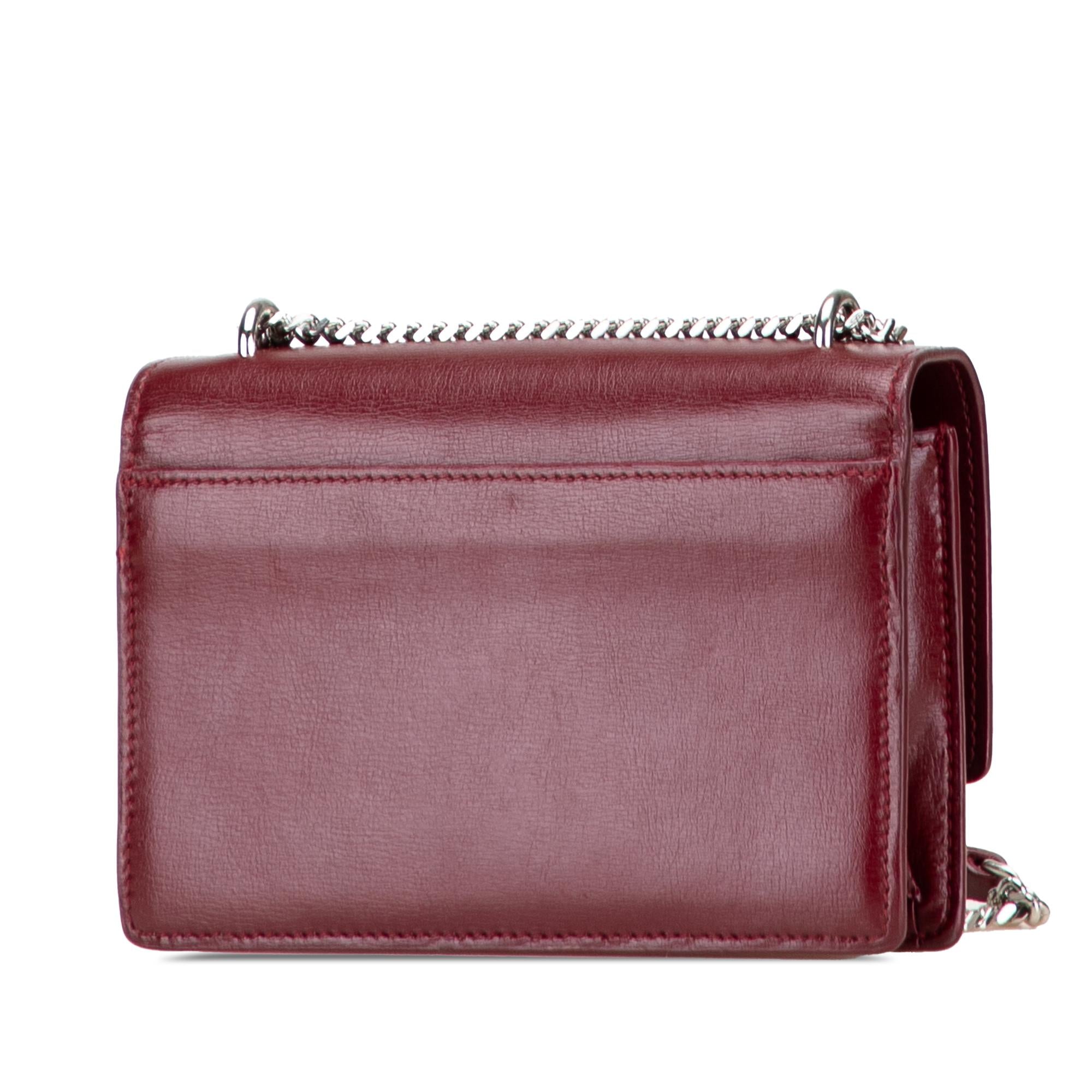 Saint Laurent Mini Calfskin Monogram Sunset Wallet on Chain
