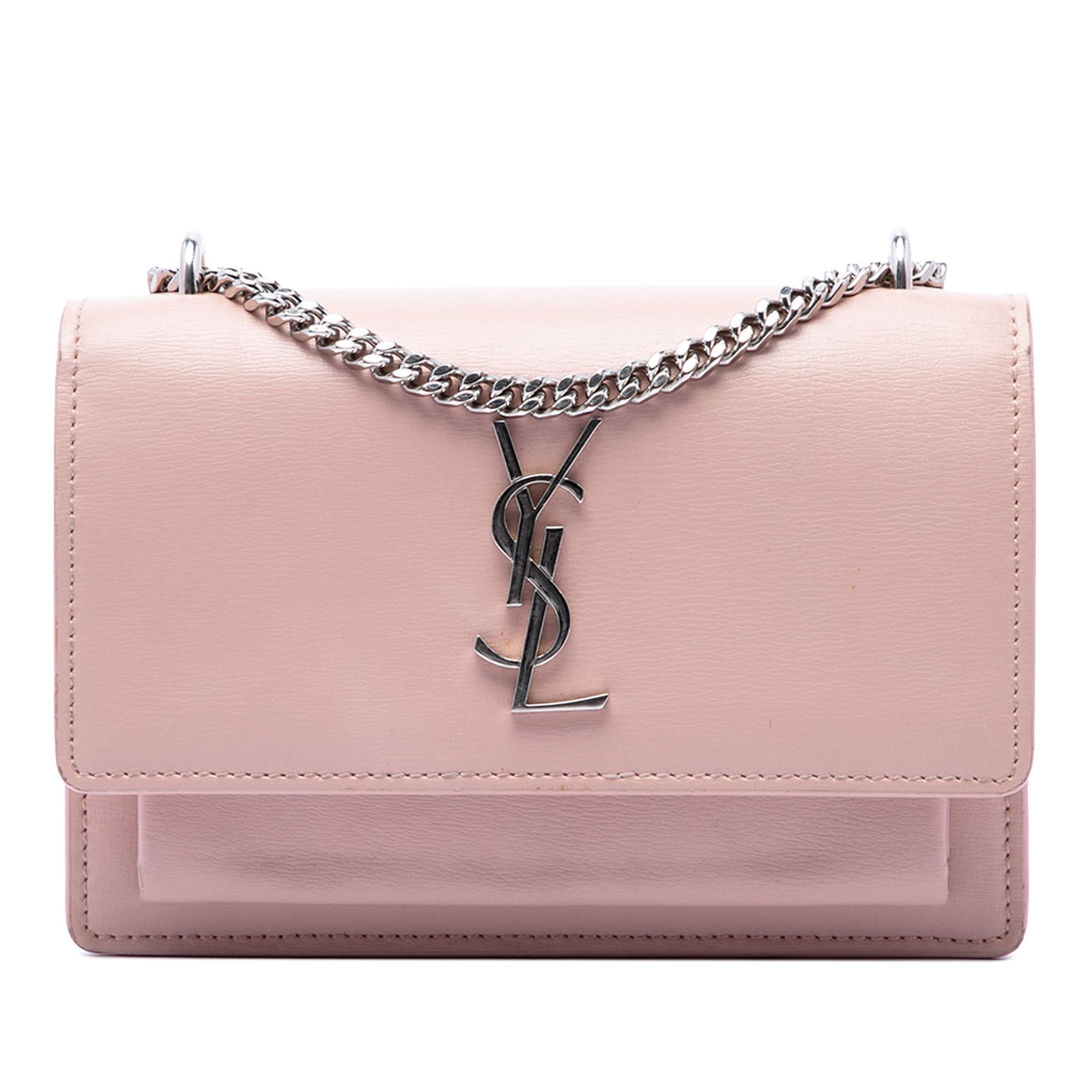 Saint Laurent Mini Calfskin Monogram Sunset Wallet on Chain
