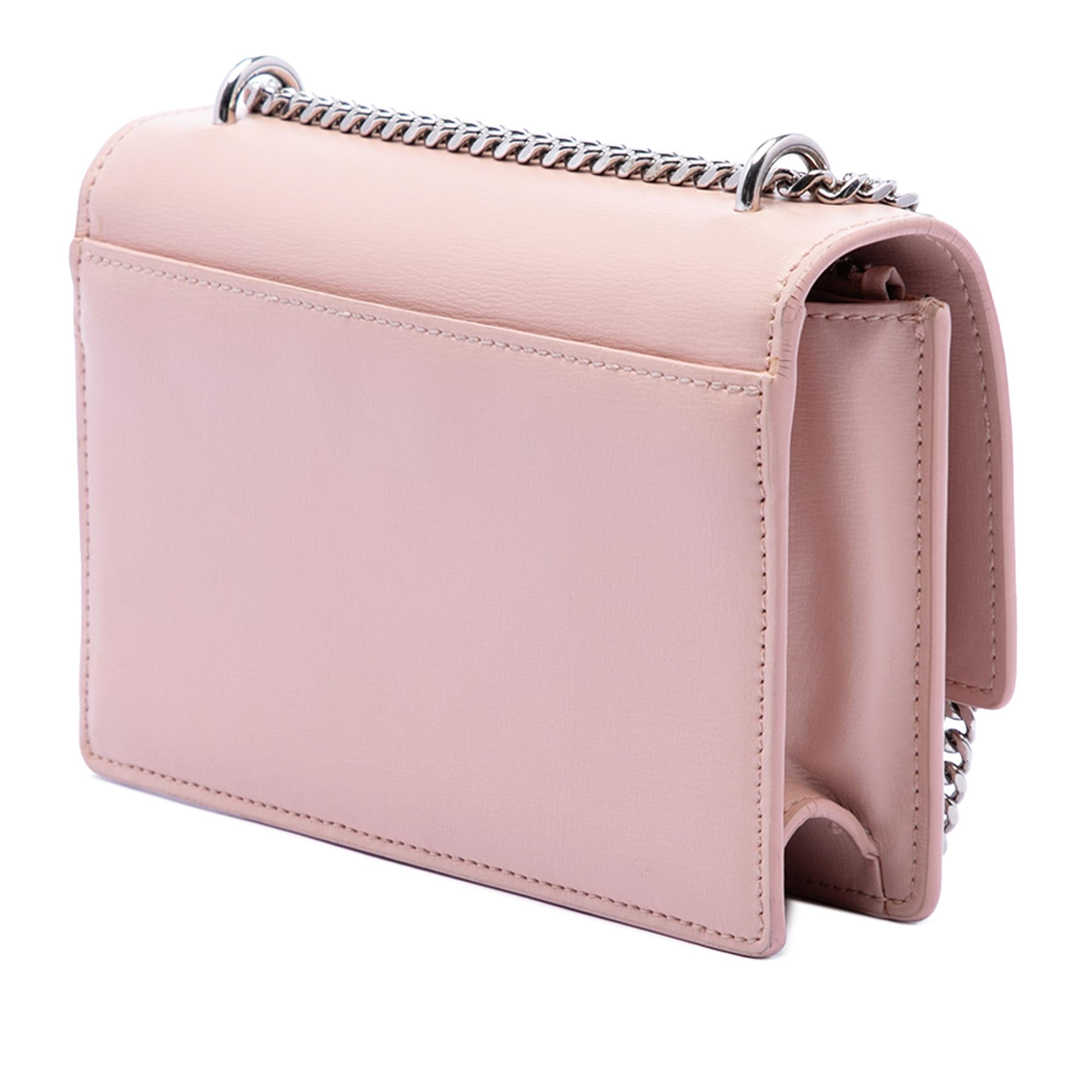 Saint Laurent Mini Calfskin Monogram Sunset Wallet on Chain