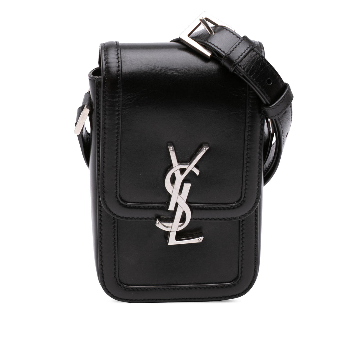 Saint Laurent Mini Calfskin Solferino Phone Case