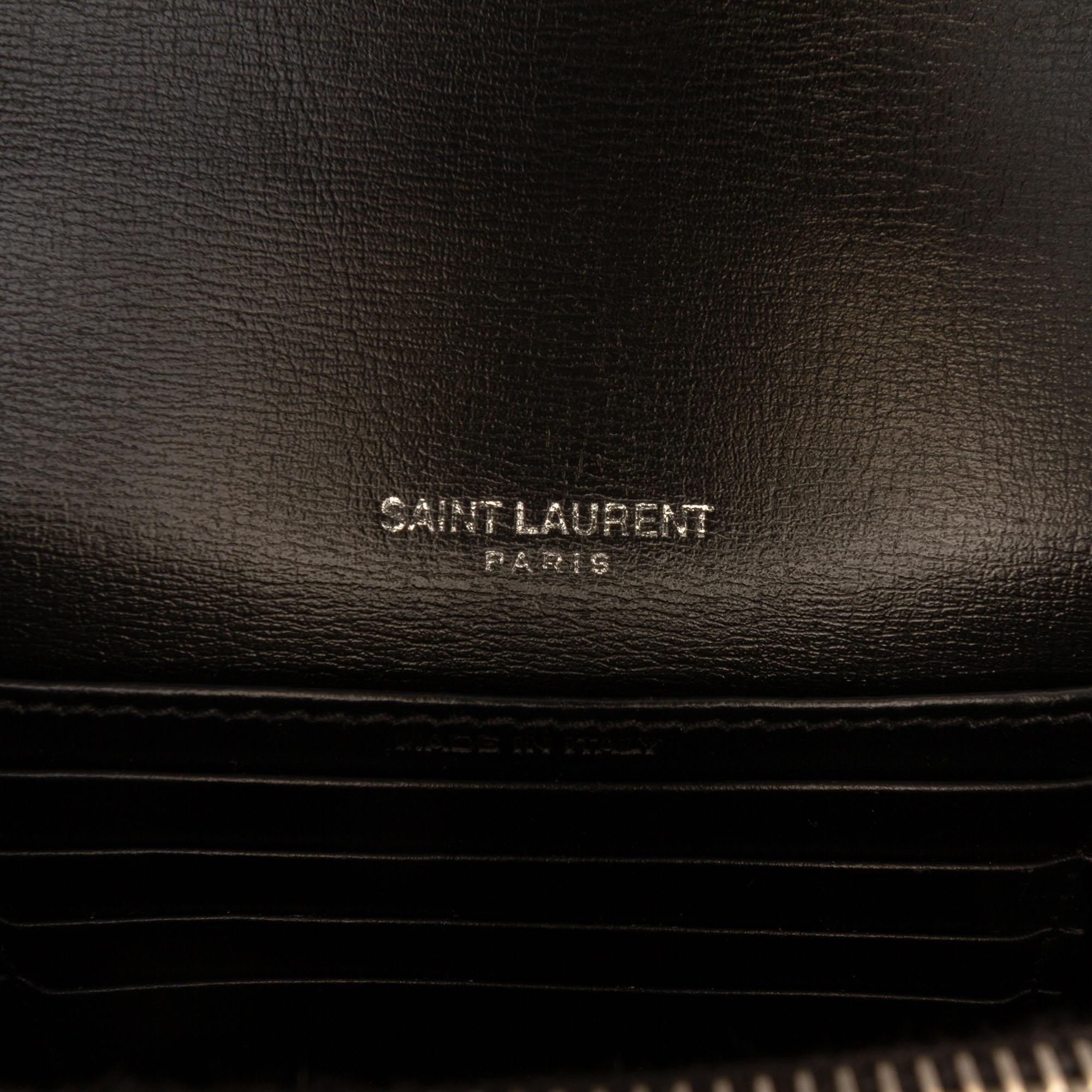 Saint Laurent Mini Leather Monogram Sunset Wallet on Chain