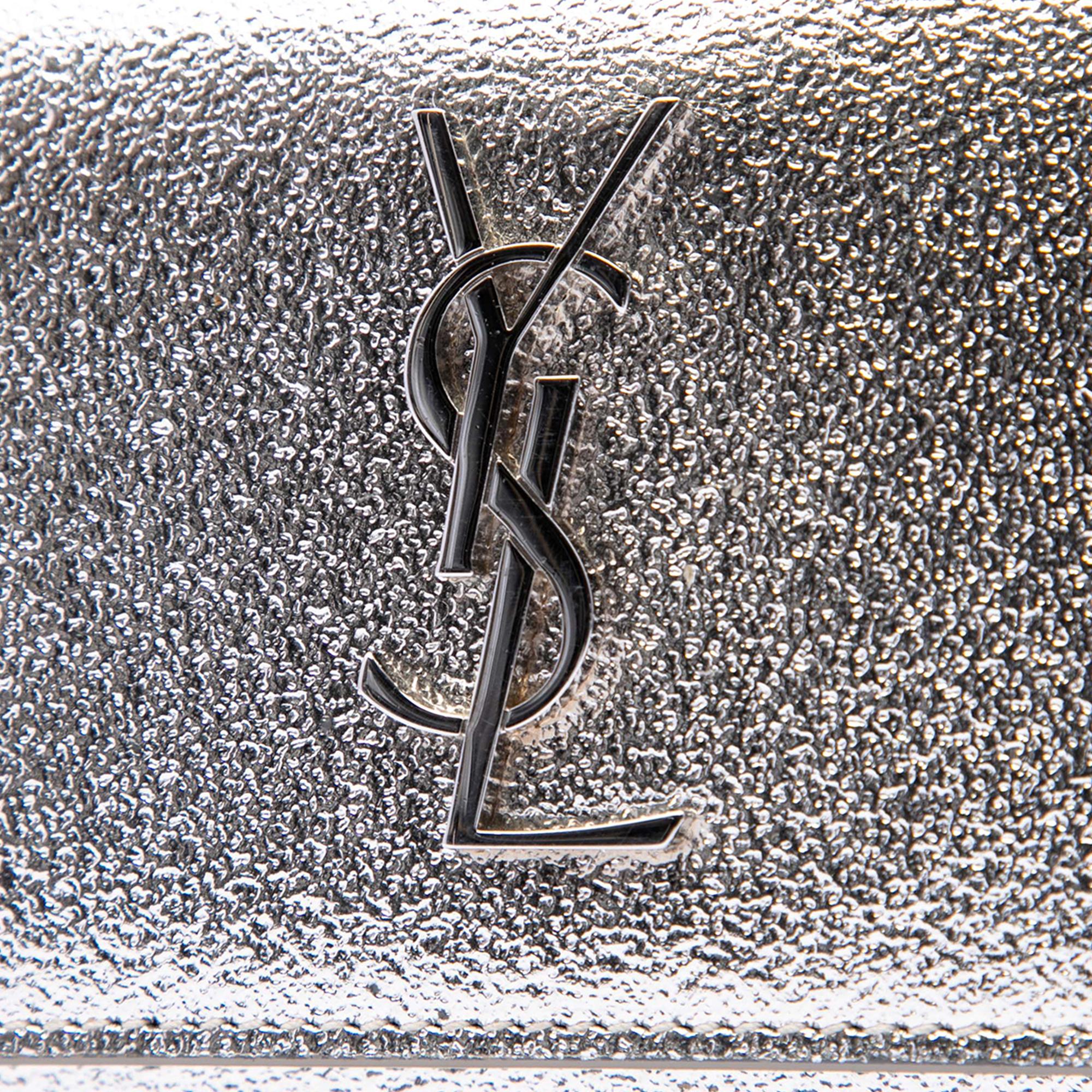 Saint Laurent Mini Metallic Calfskin Monogram Sunset Wallet on Chain