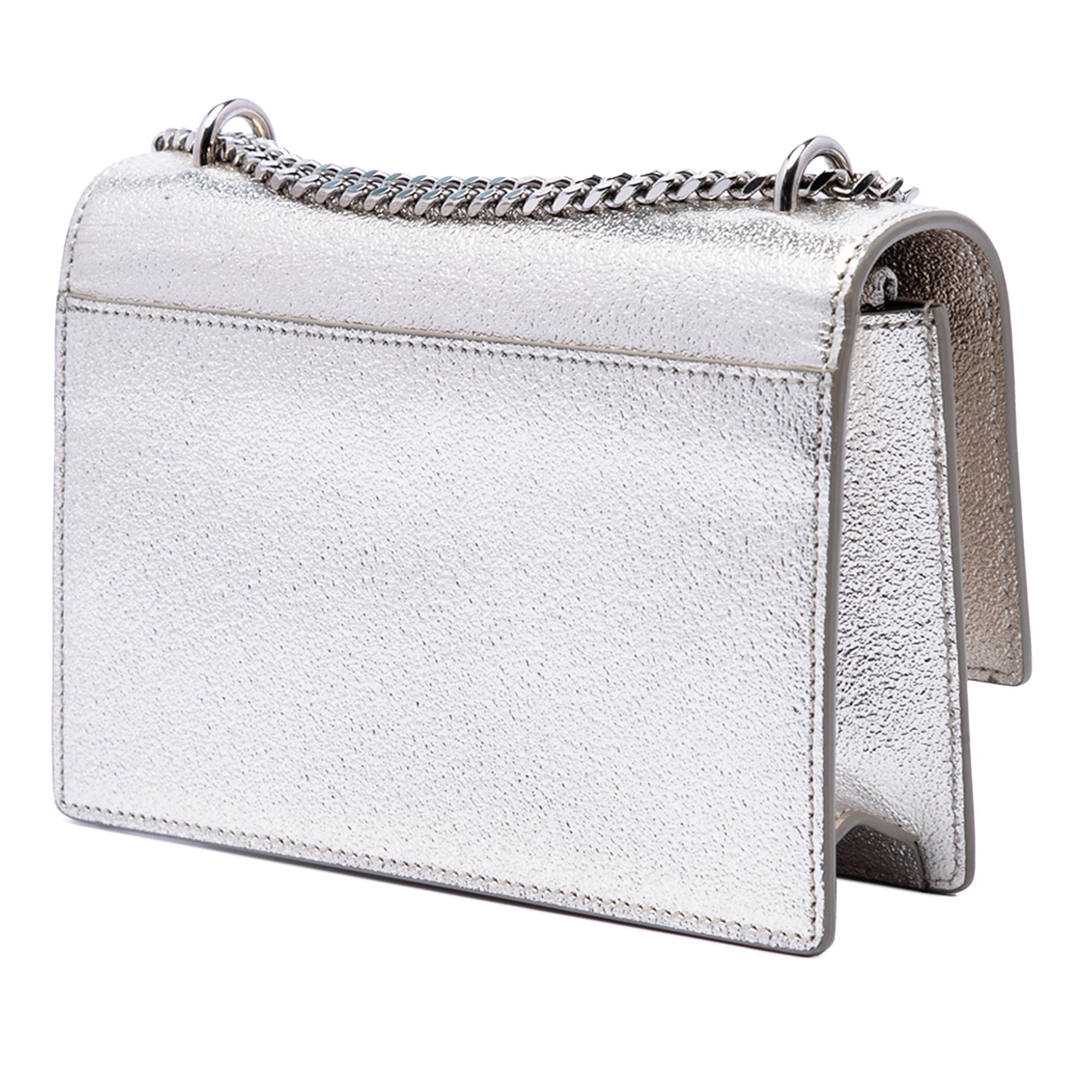 Saint Laurent Mini Metallic Calfskin Monogram Sunset Wallet on Chain