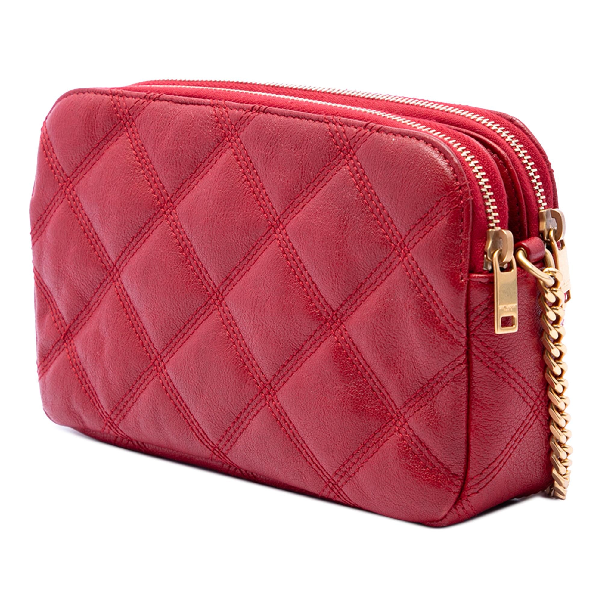 Saint Laurent Mini Quilted Lambskin Becky Double Zip Crossbody