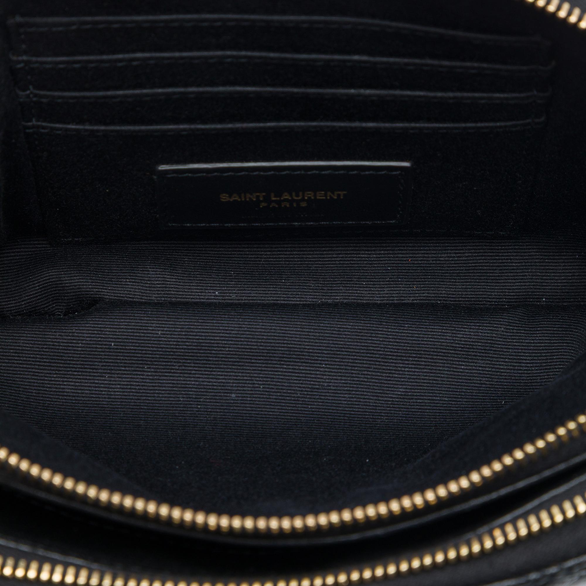 Saint Laurent Mini Quilted Lambskin Becky Double Zip Crossbody