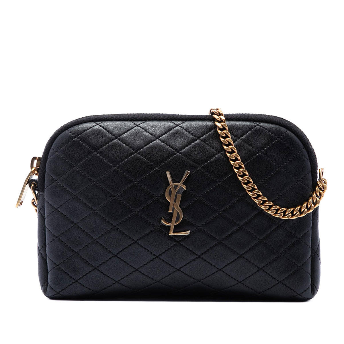 Saint Laurent Mini Quilted Lambskin Gaby Zippered Pouch