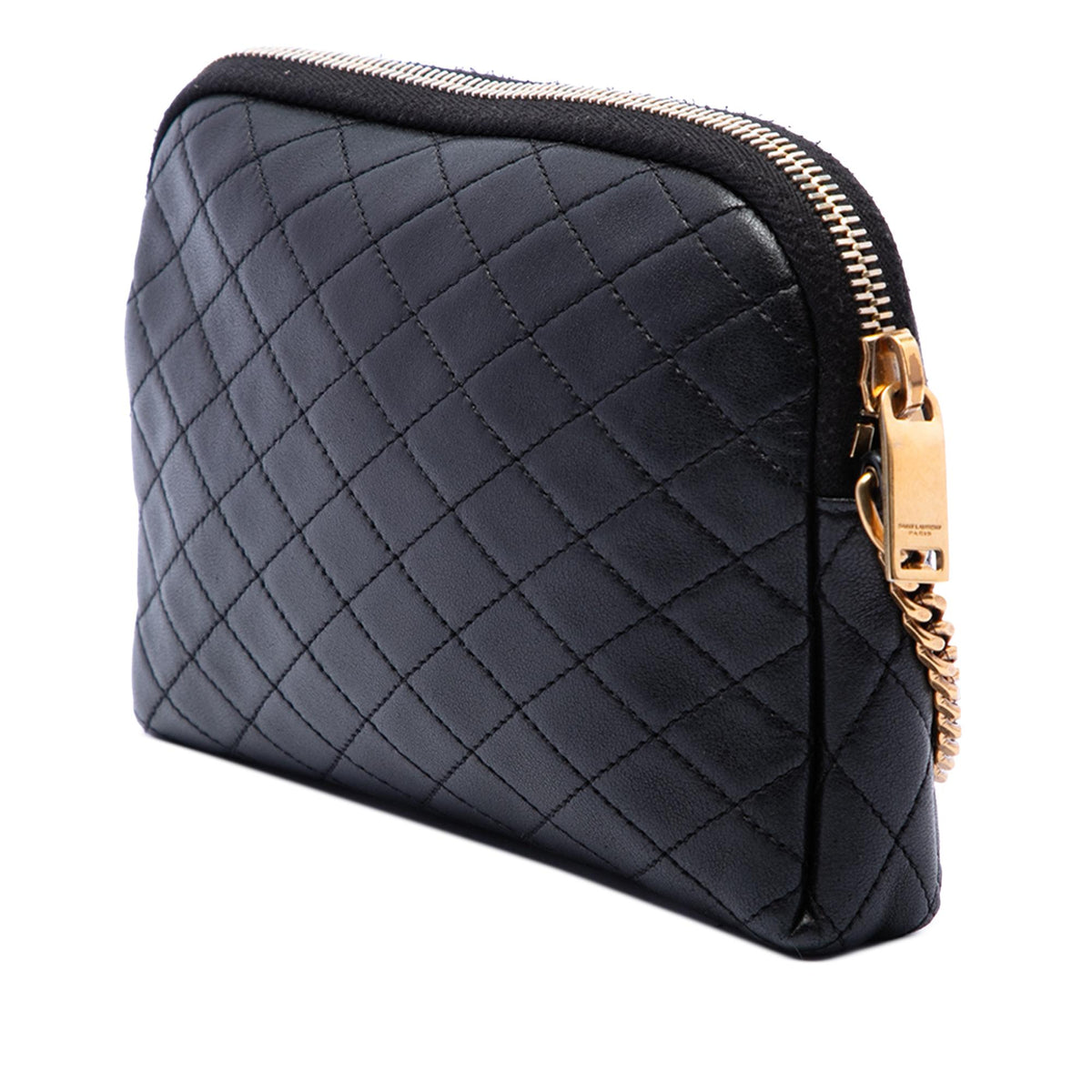 Saint Laurent Mini Quilted Lambskin Gaby Zippered Pouch