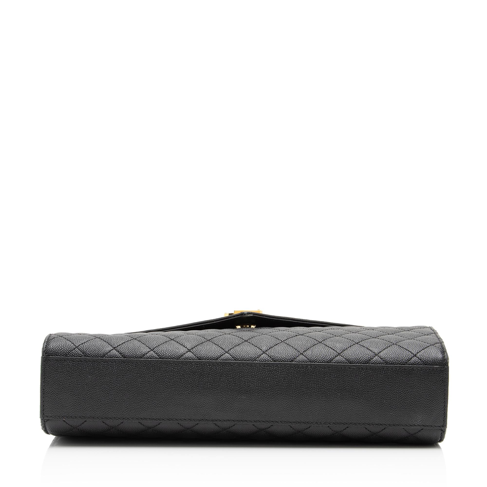 Saint Laurent Mixed Matelasse Calfskin Monogram Large Shoulder Bag (SHF-YGWG8h)